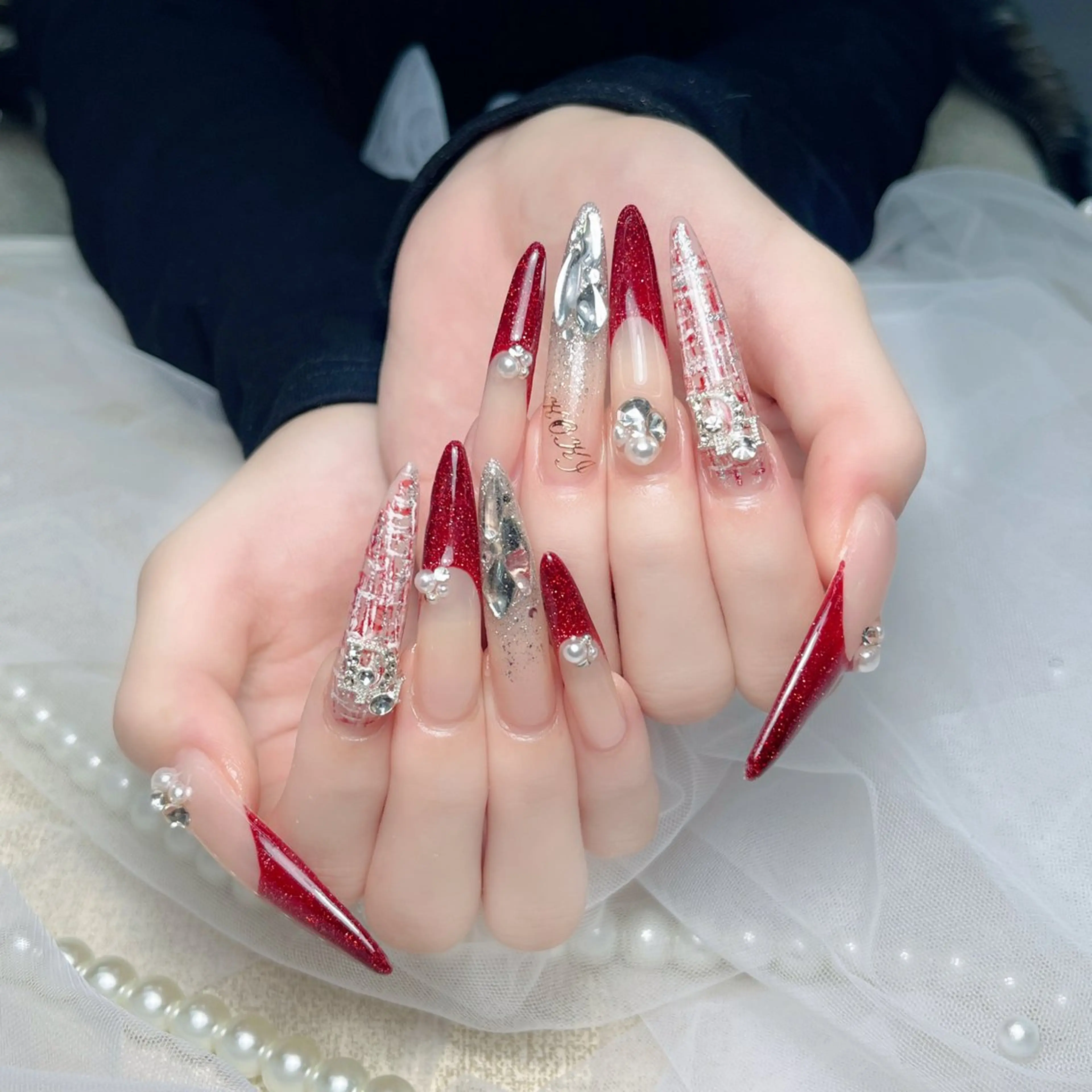 🉐年末SALE🉐【ロングチップ35mm~75mm】✨最高級種類パーツ無制限つけ放題🎶🎀3Dデザイン込み❤️🔥の写真