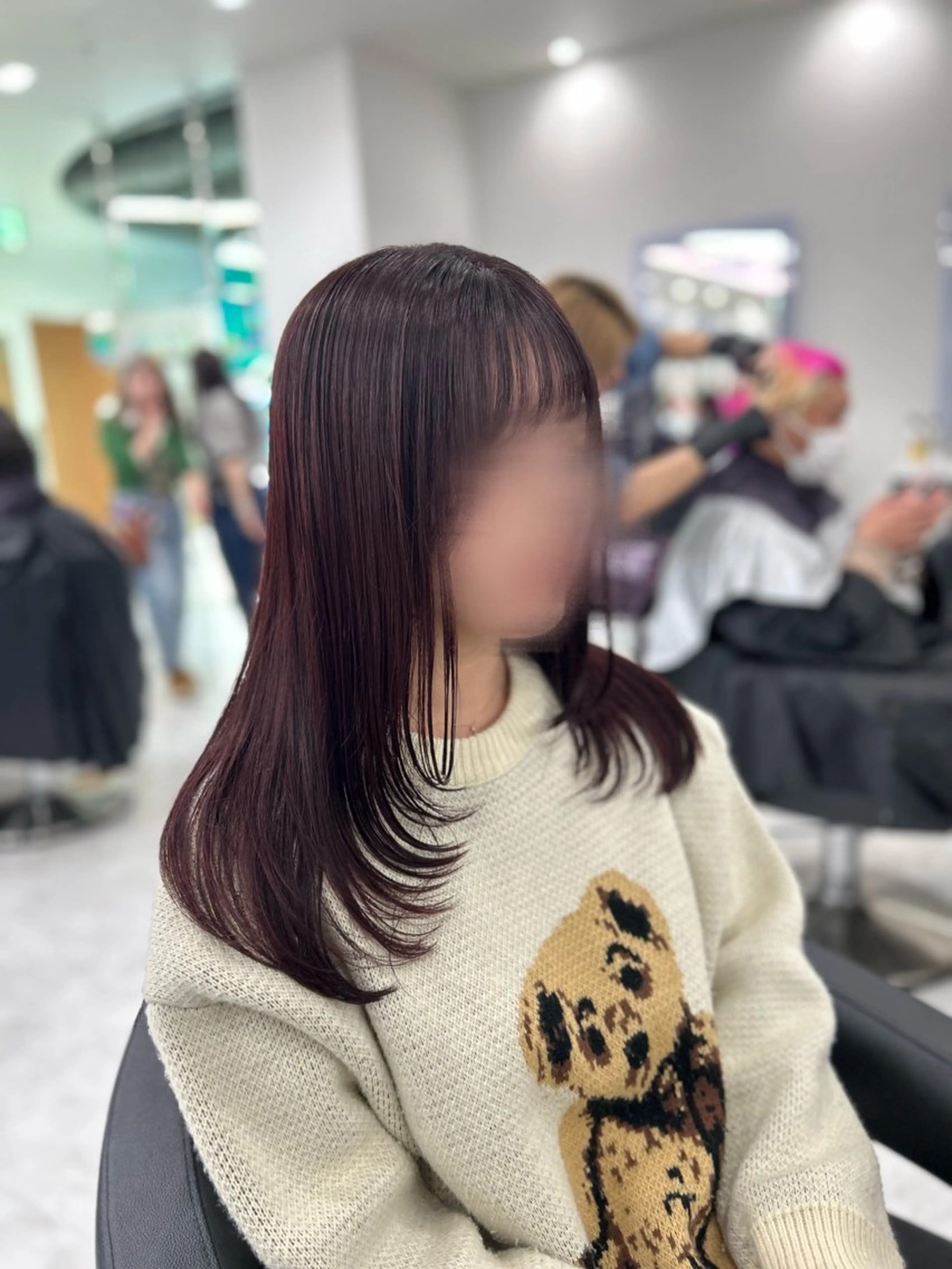 セミロング カラー ボルドーカラー 韓国風ヘア レイヤーカット 韓流メンズカット パーマ/KOTAのヘアスタイル