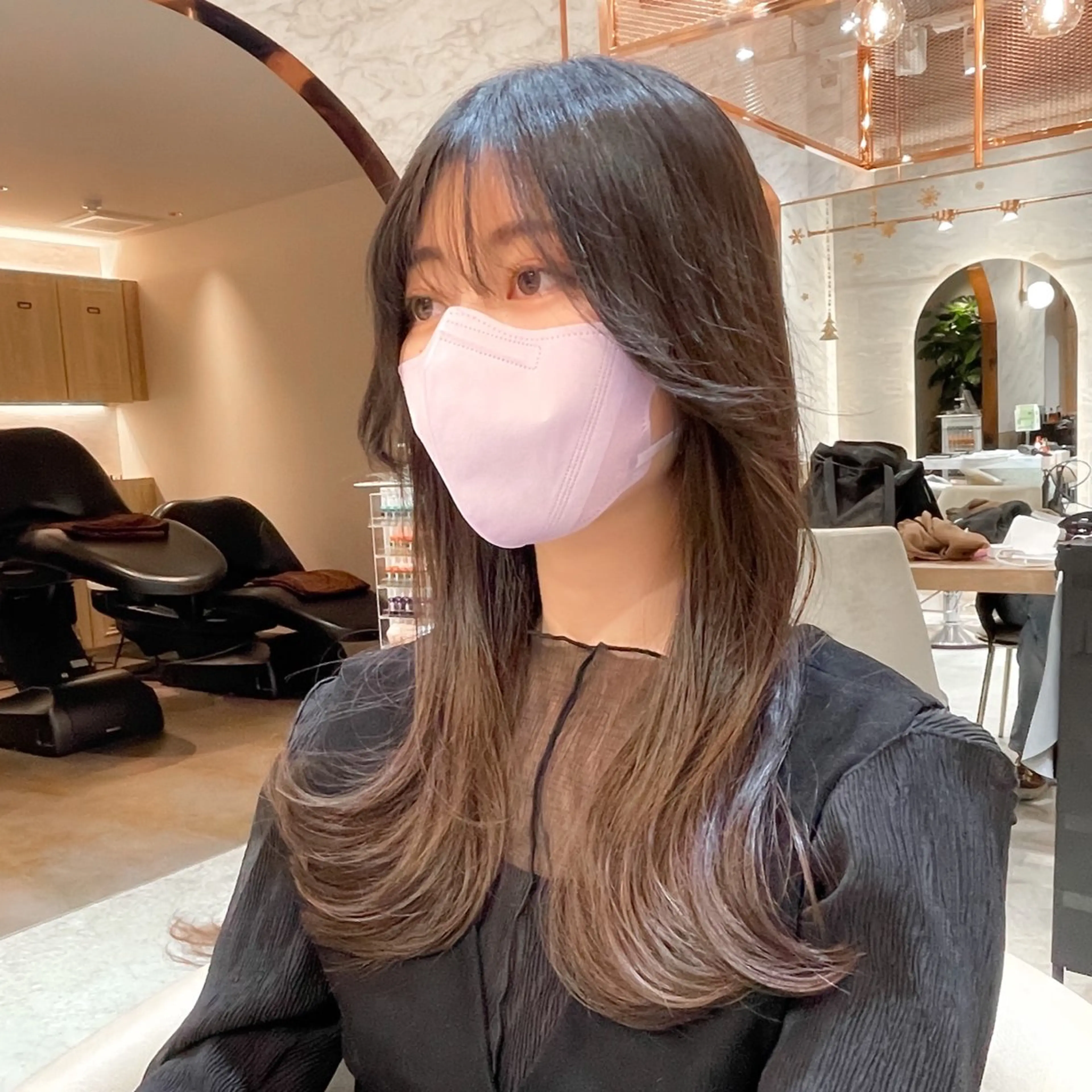 ロング カラー カット ヘアカラー 縮毛矯正 トリートメント レイヤー/韓国ヘア 縮毛矯正🫧鈴木颯のヘアスタイル