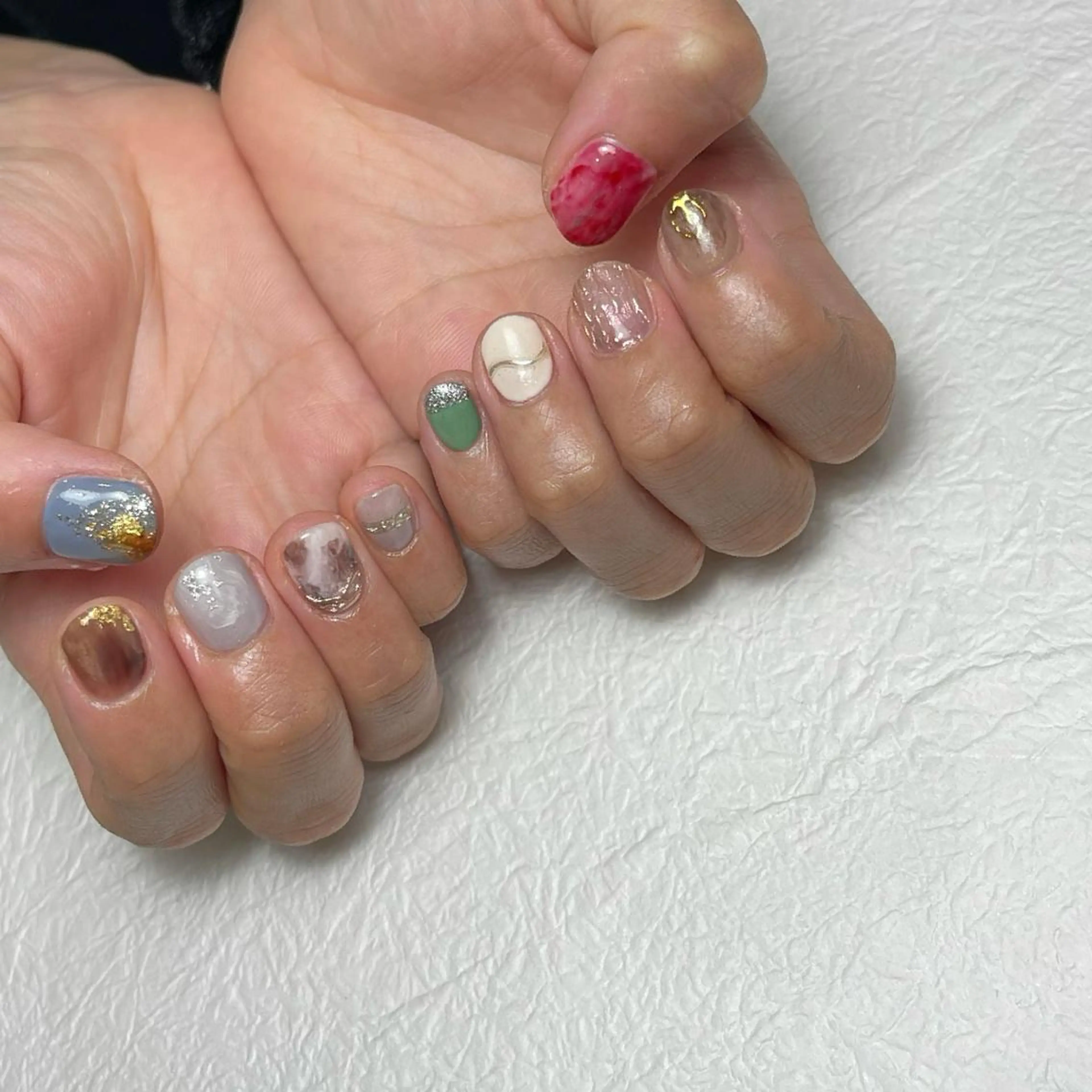 ネイル アートネイル ジェルネイル キラキラネイル ミラーネイル ニュアンスネイル Y nail なんば堀江店のネイルデザイン