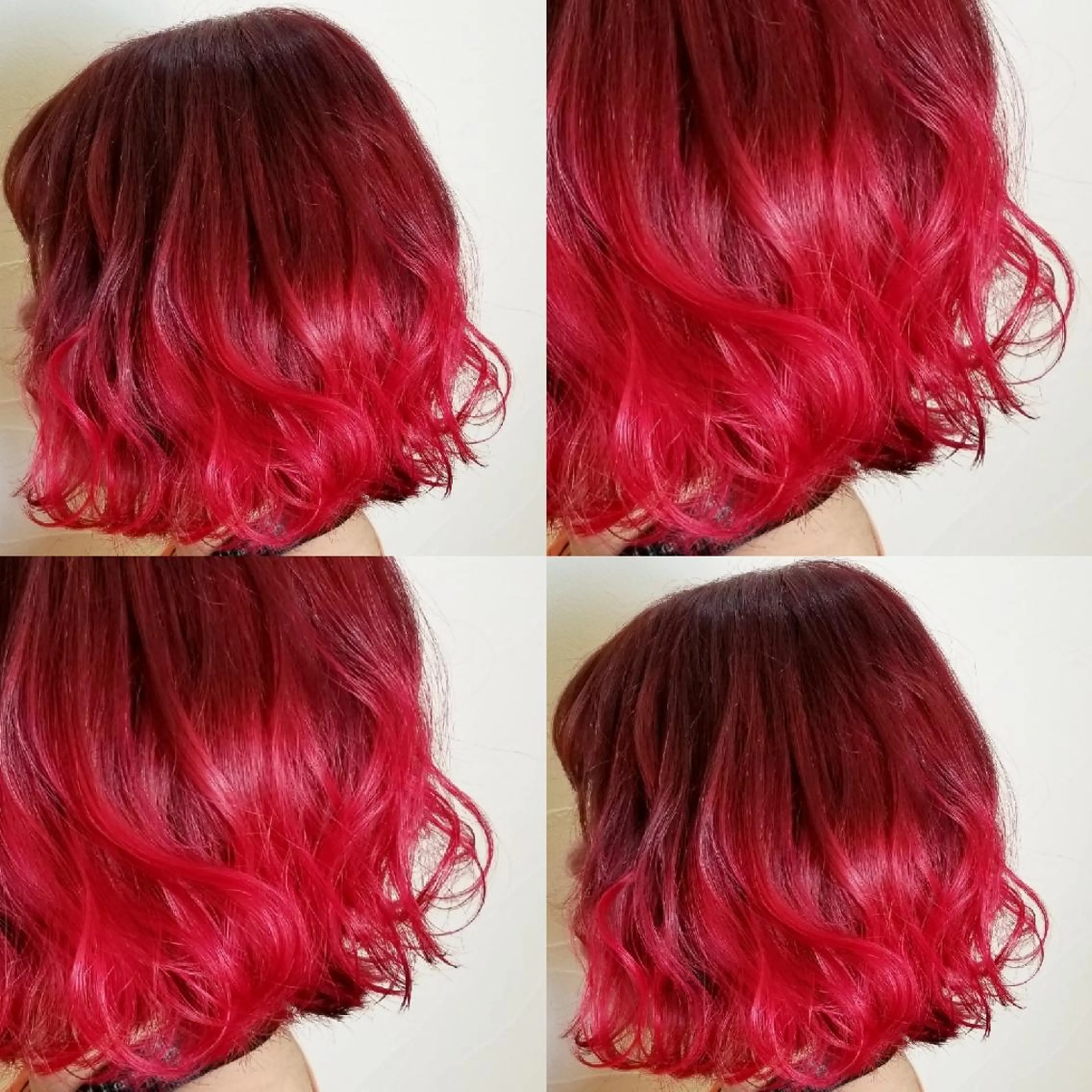 ミディアム ヘアカラー ツヤ髪✨縮毛矯正 ハイトーンカラーのヘアスタイル