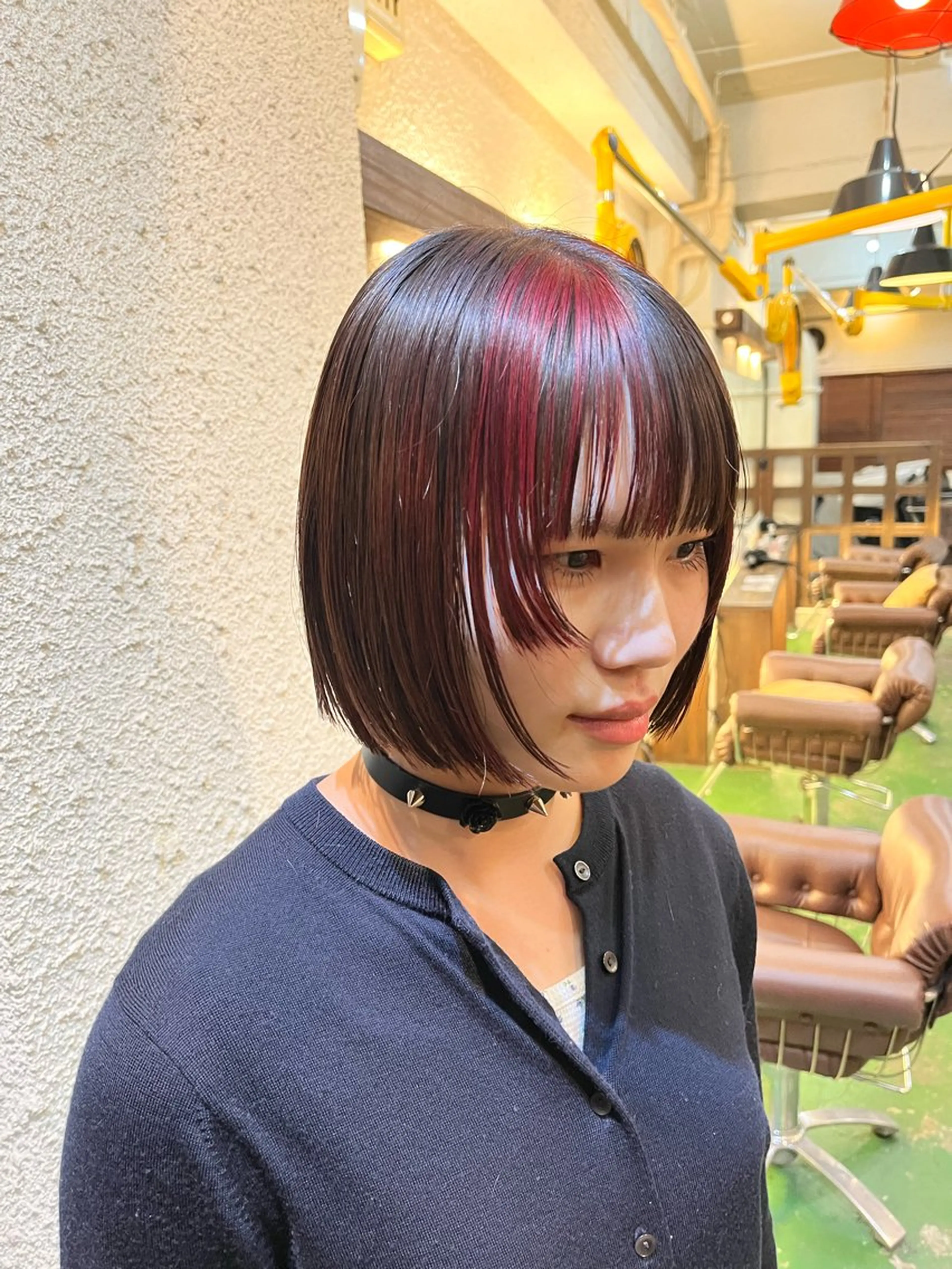 ロング カラー ハイトーン/レイヤー ハッシュカット/牧原のヘアスタイル