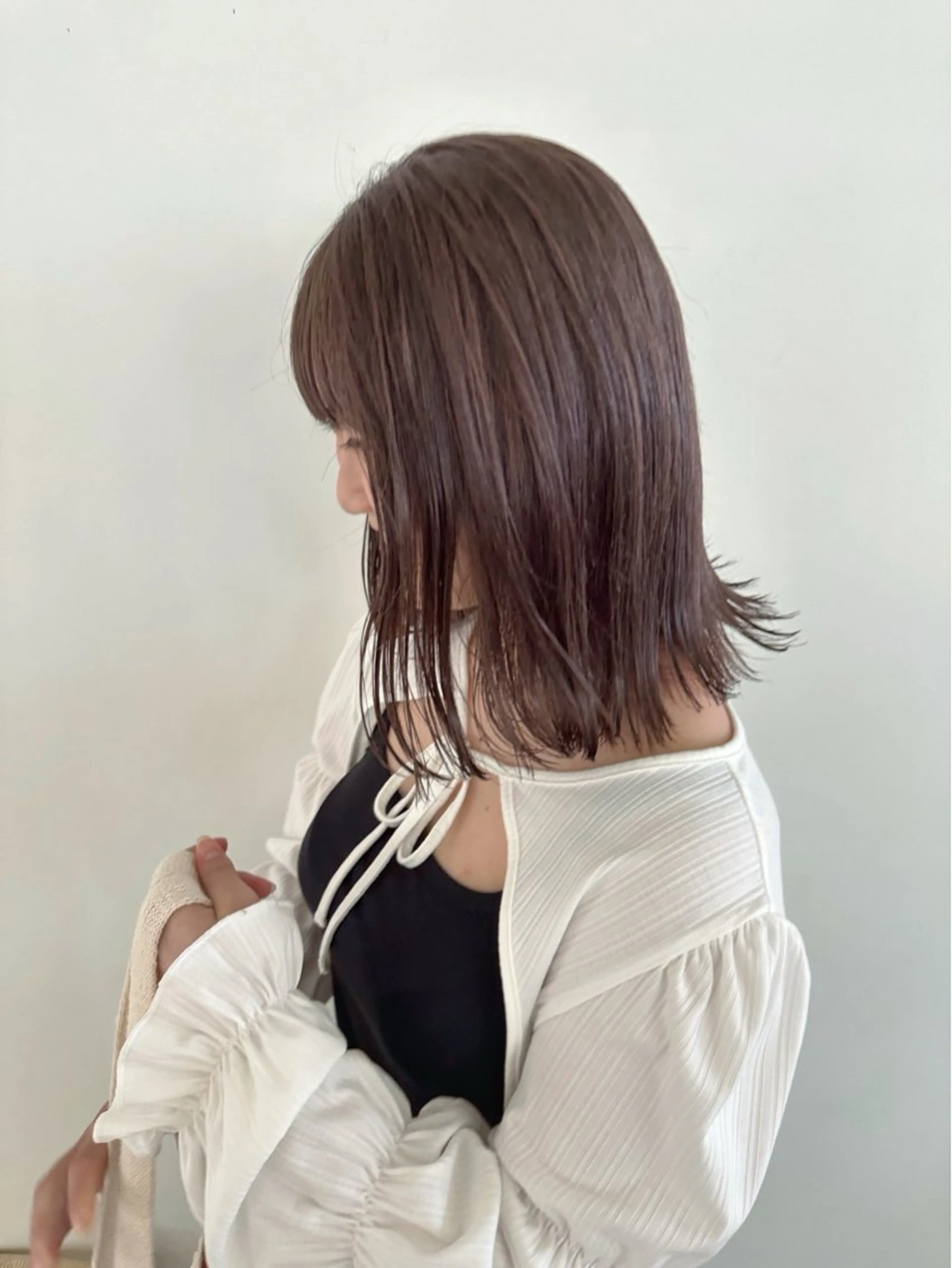 ミディアム カラー ベージュカラー ラベンダーカラー ラベンダーベージュ hase ／tsunaguのヘアスタイル