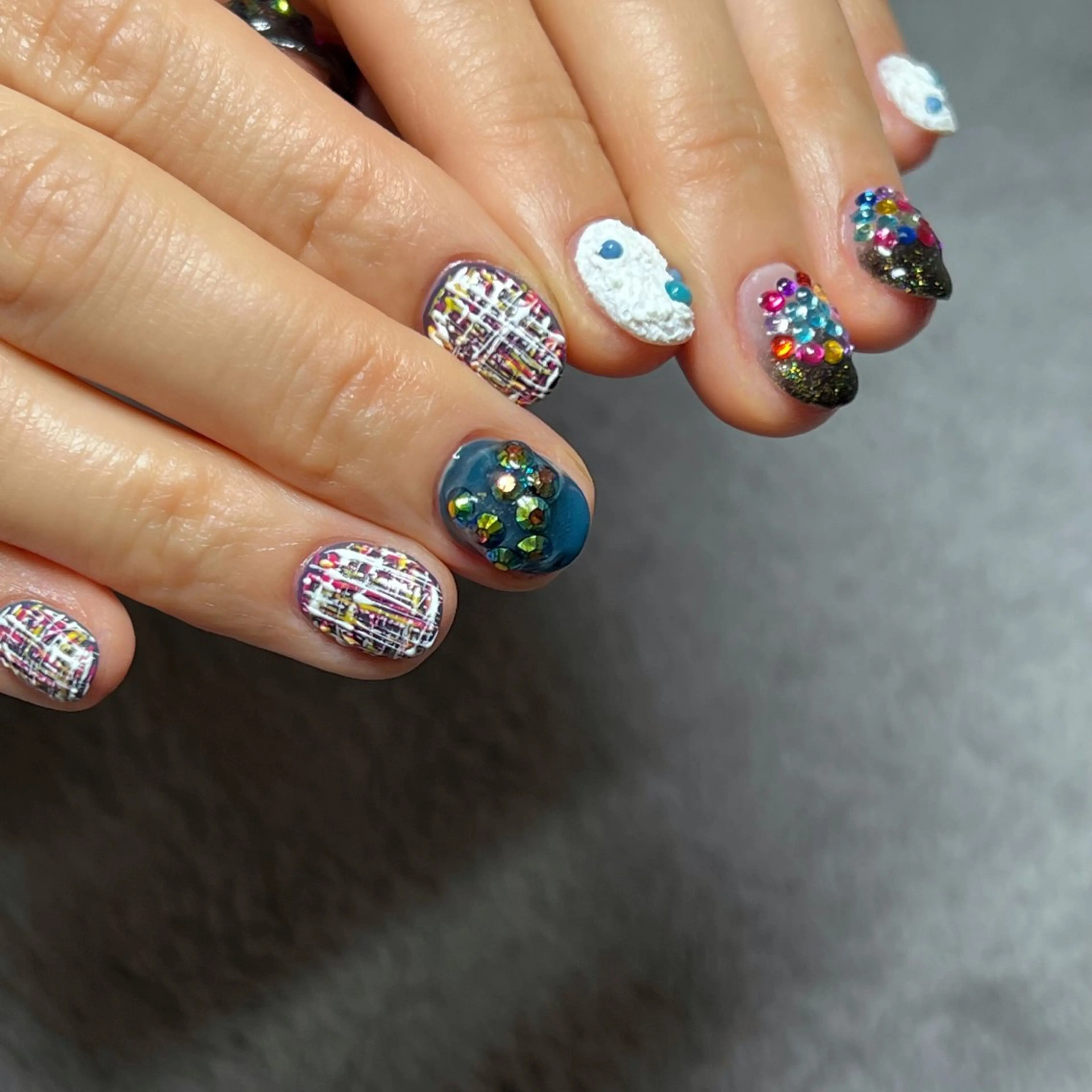 ネイル ツイードネイル ハンドネイル ハンドケア u sのネイルデザイン