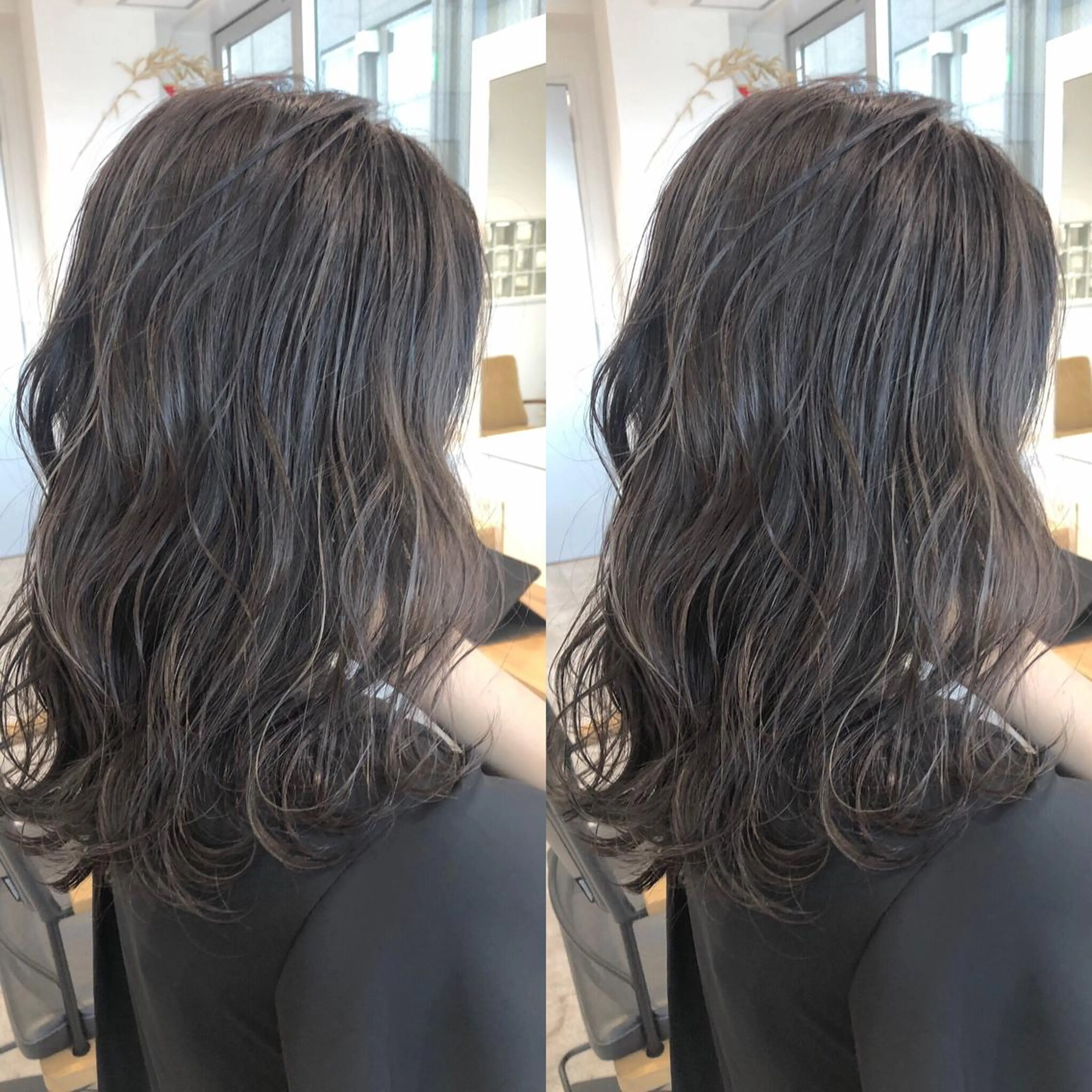 ミディアム カラー アッシュ ダークアッシュ カット ヘアカラー トリートメント JILBLAN京都 ショート/ハイライトのヘアスタイル