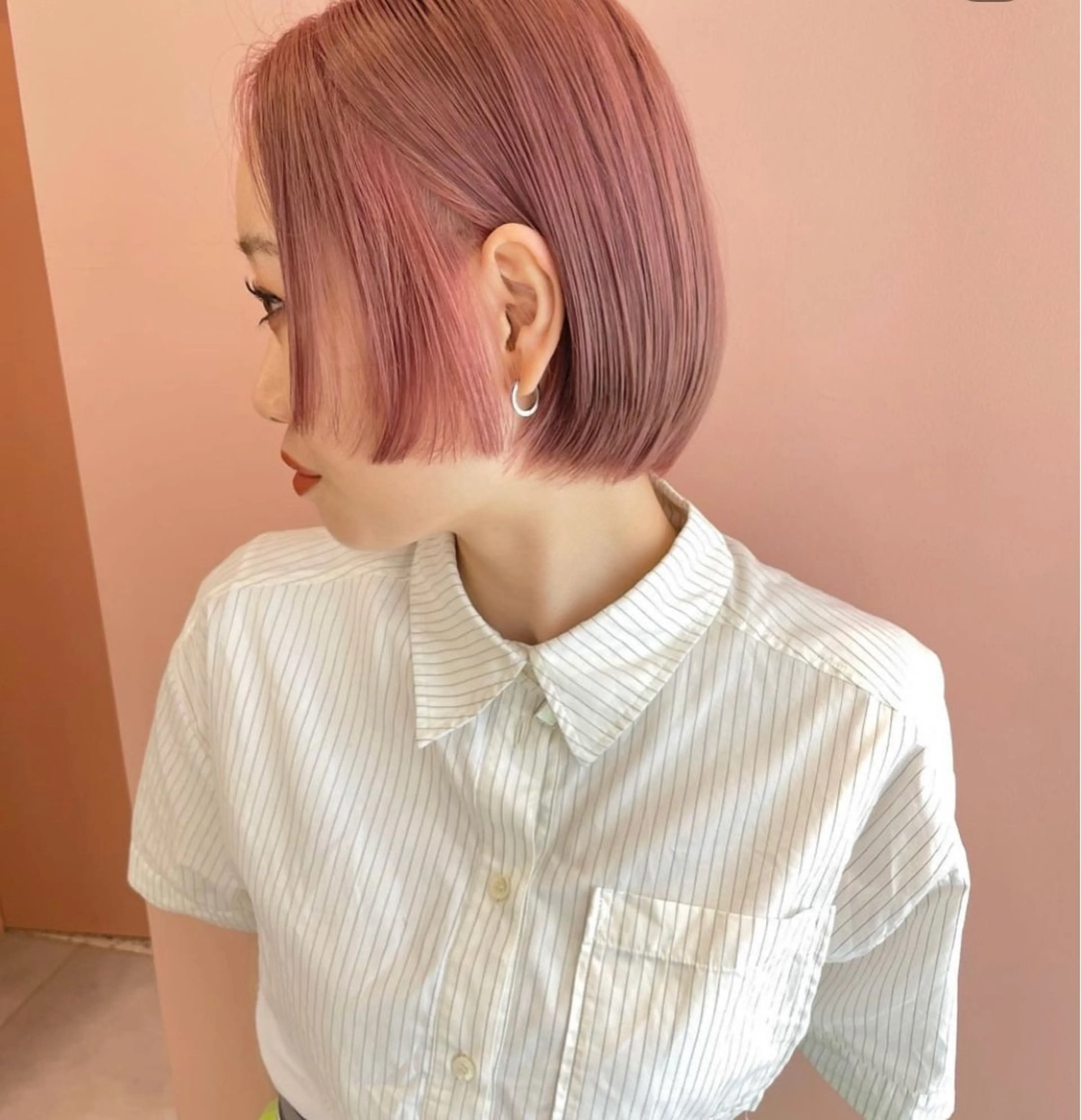 カラー ベージュカラー ブリーチ ピンクカラー ピンクベージュ akim kaminoke所属・矢場町 🌟yopiのヘアスタイル