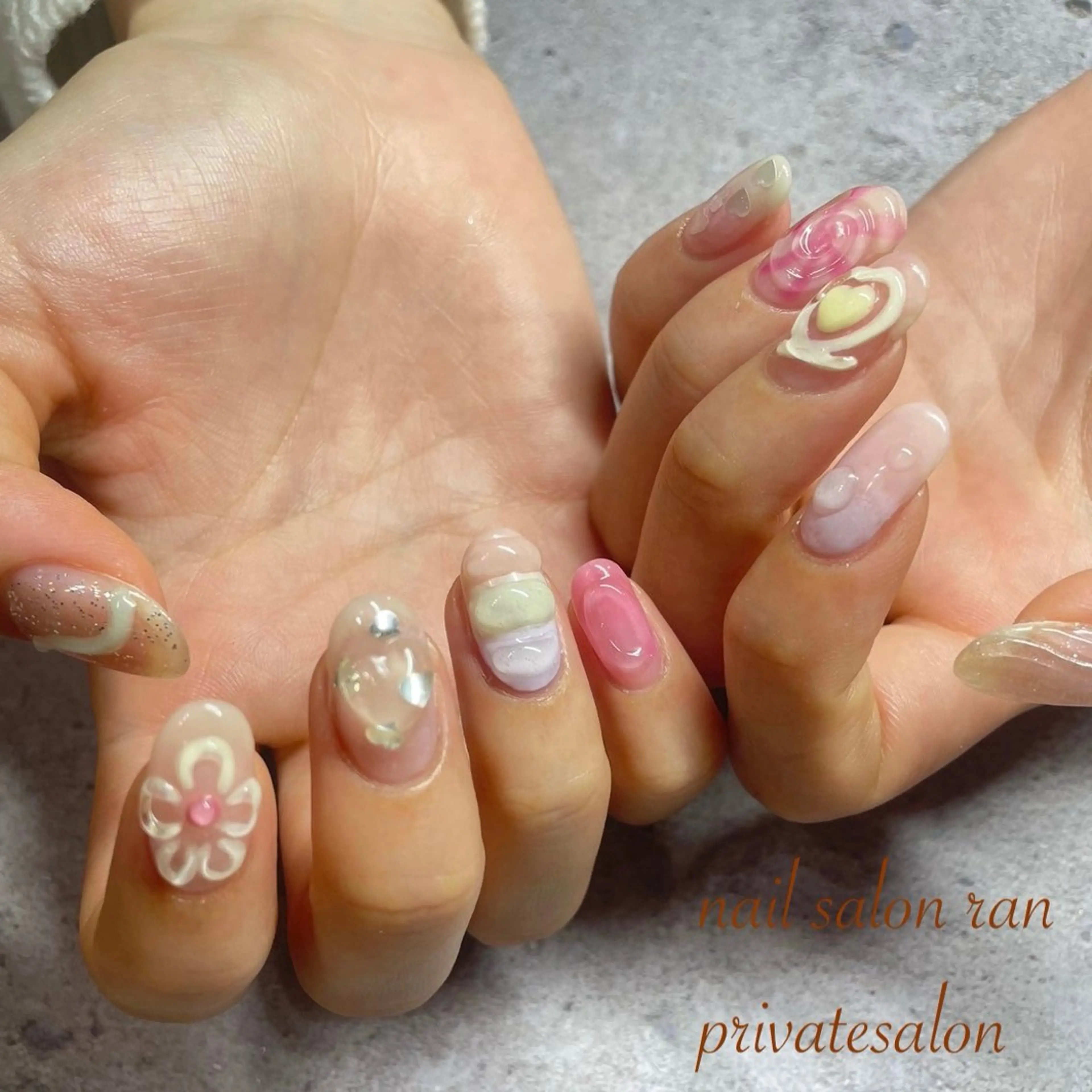 ネイル アートネイル パステルネイル ハンドネイル ハンドケア nailsalon ranのネイルデザイン