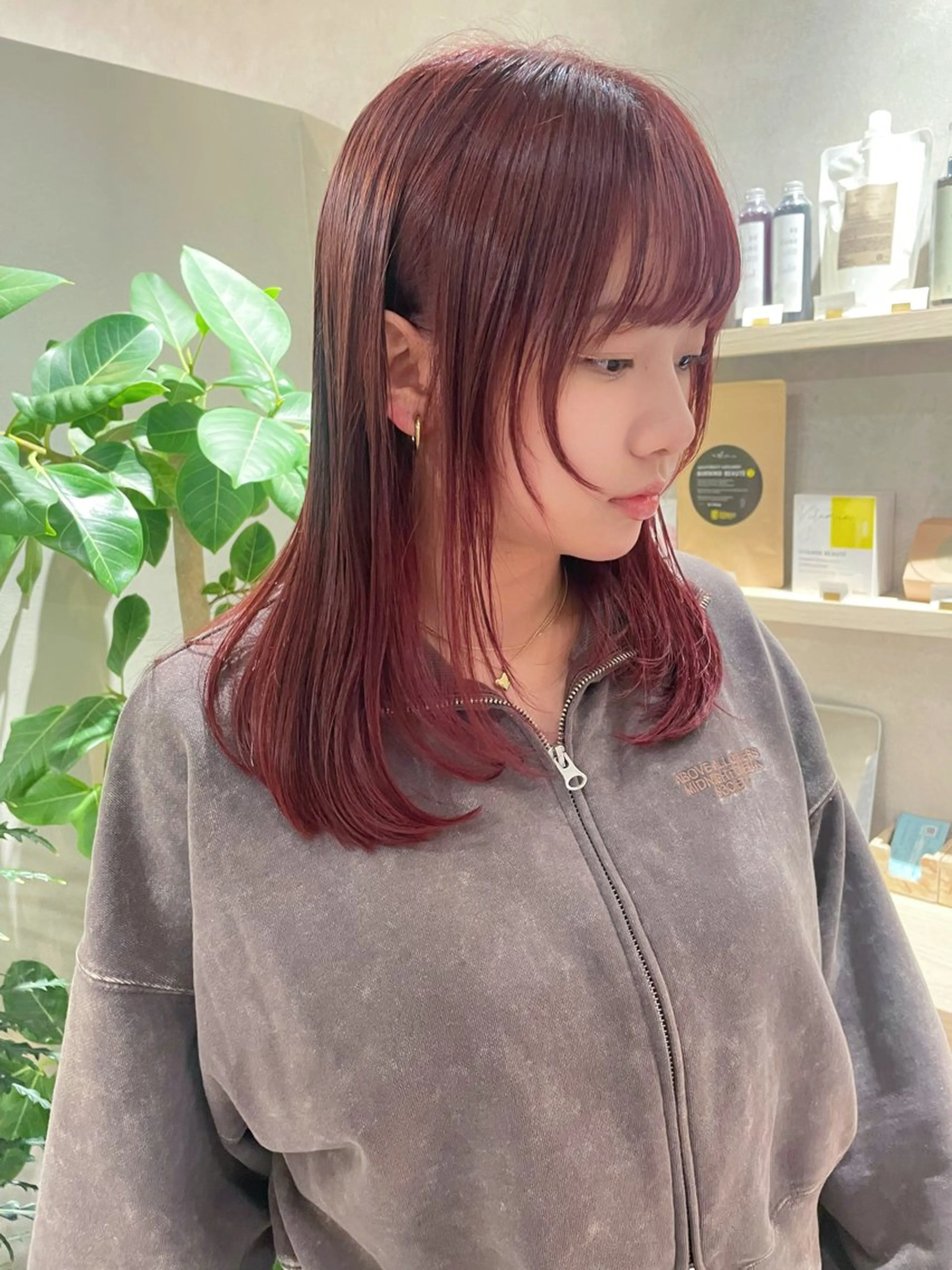 【ブリーチ無し暖色カラー限定🎀】ジアミンレス水素カラー＋髪質改善トリートメント＋写真撮影の写真