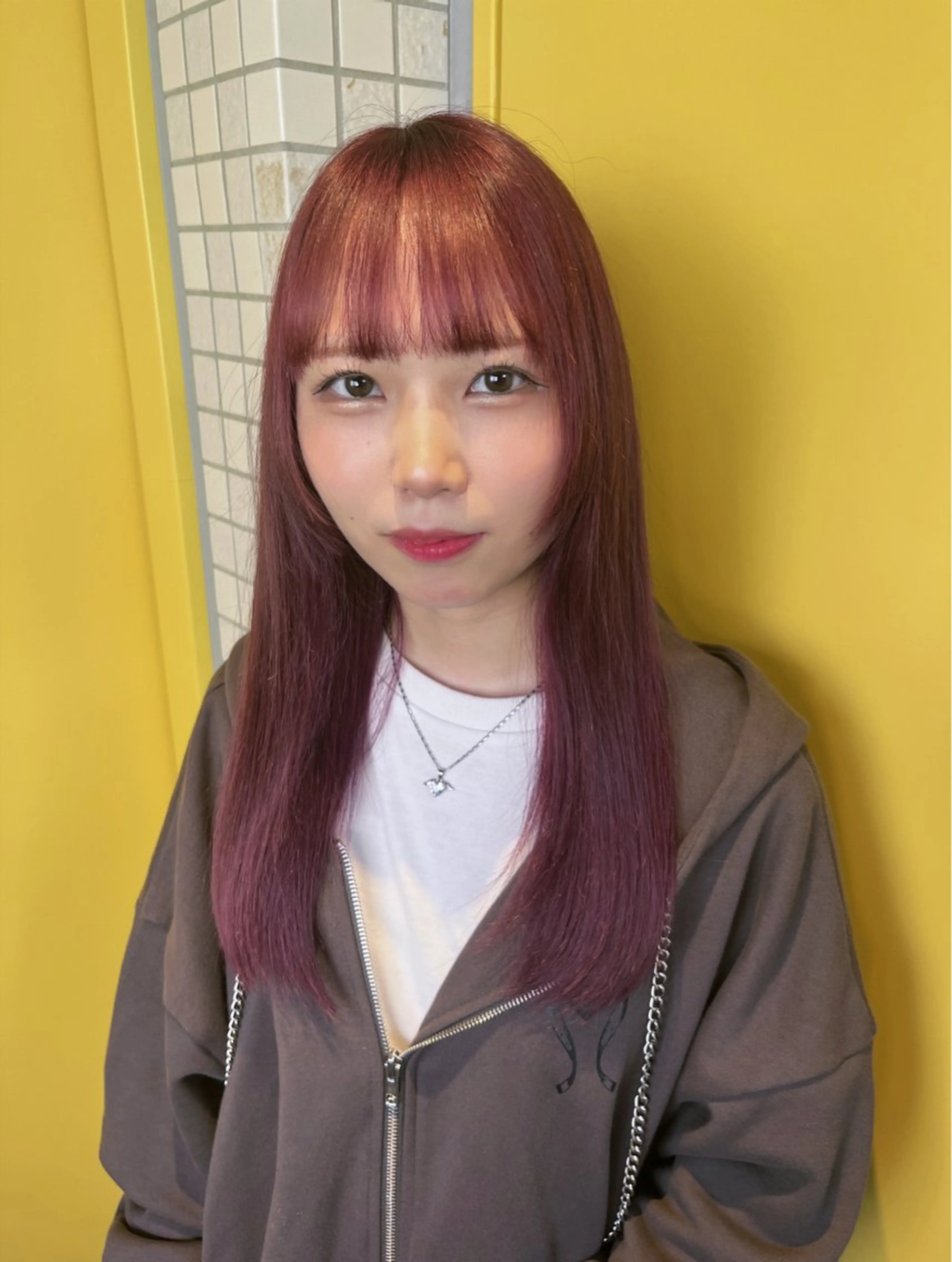 セミロング カラー ヘアアレンジ カット ヘアカラー トリートメント 韓国レイヤーカット/ 儚げカラーチナツのヘアスタイル