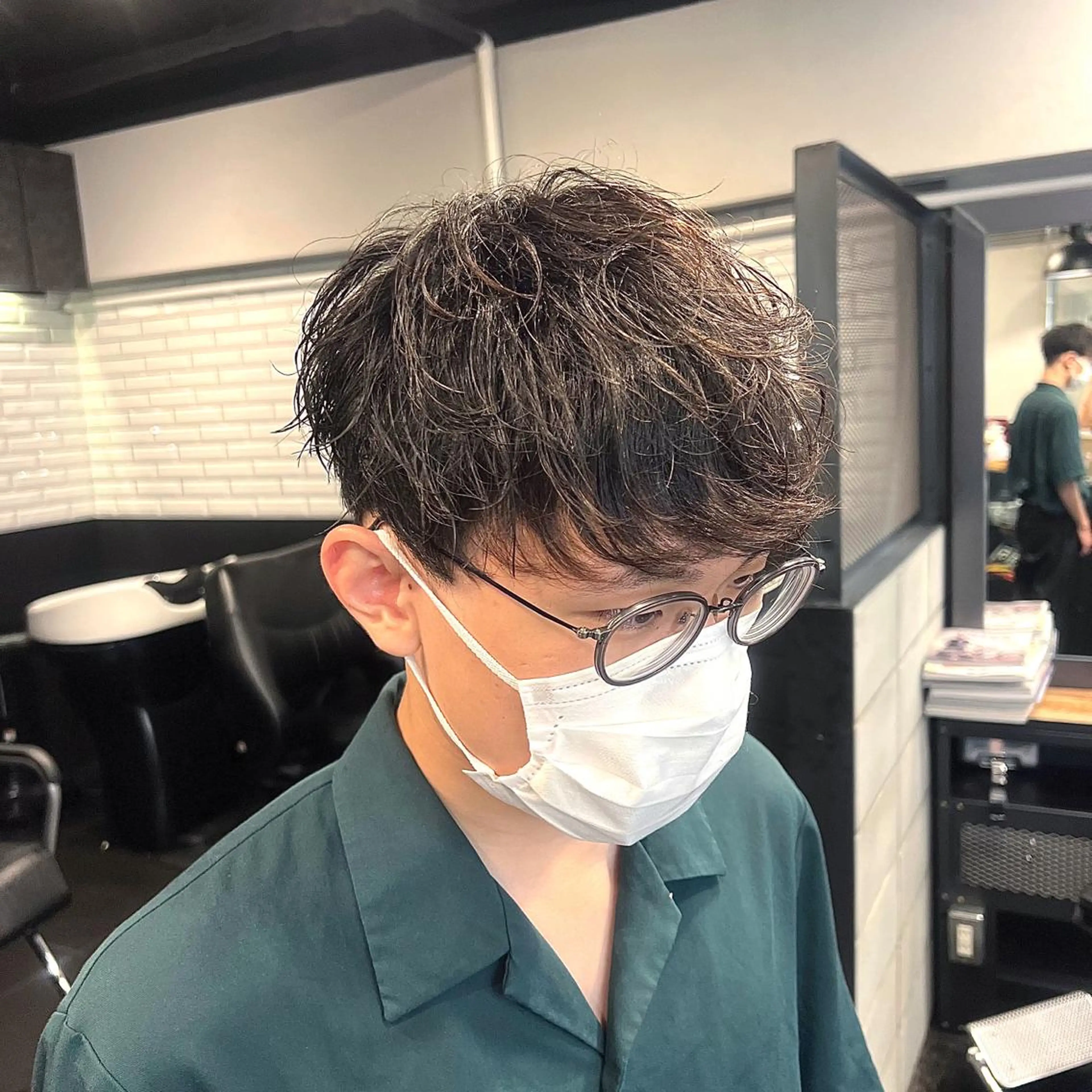 ショート カラー パーマ メンズ マッシュ メンズパーマ メンズ特化/パーマ/ メッシュ/竜成のヘアスタイル