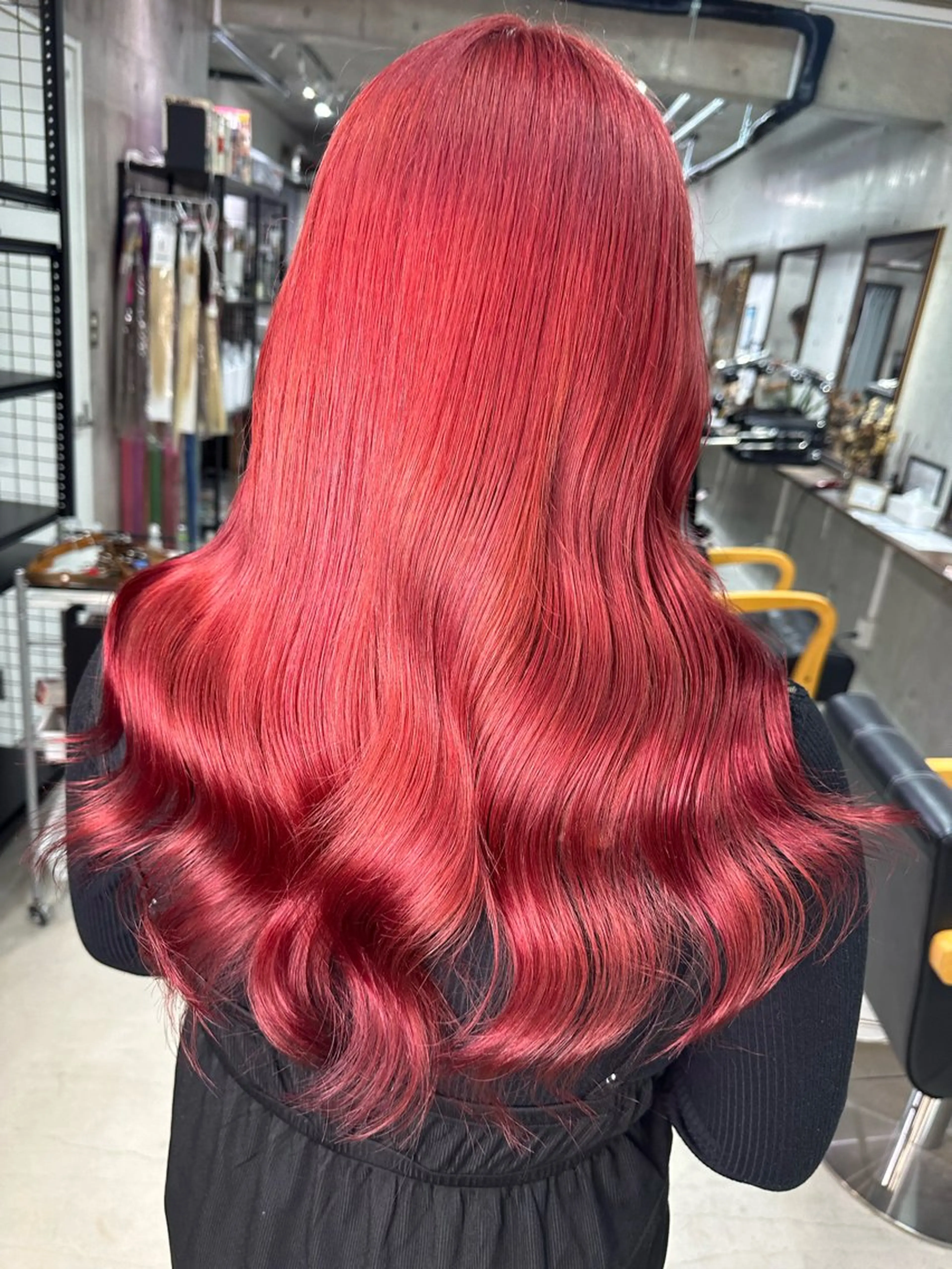 カラー ブリーチ レッドカラー ヘアカラー トリートメント 名古屋のピンク好き かずくん🦩のヘアスタイル