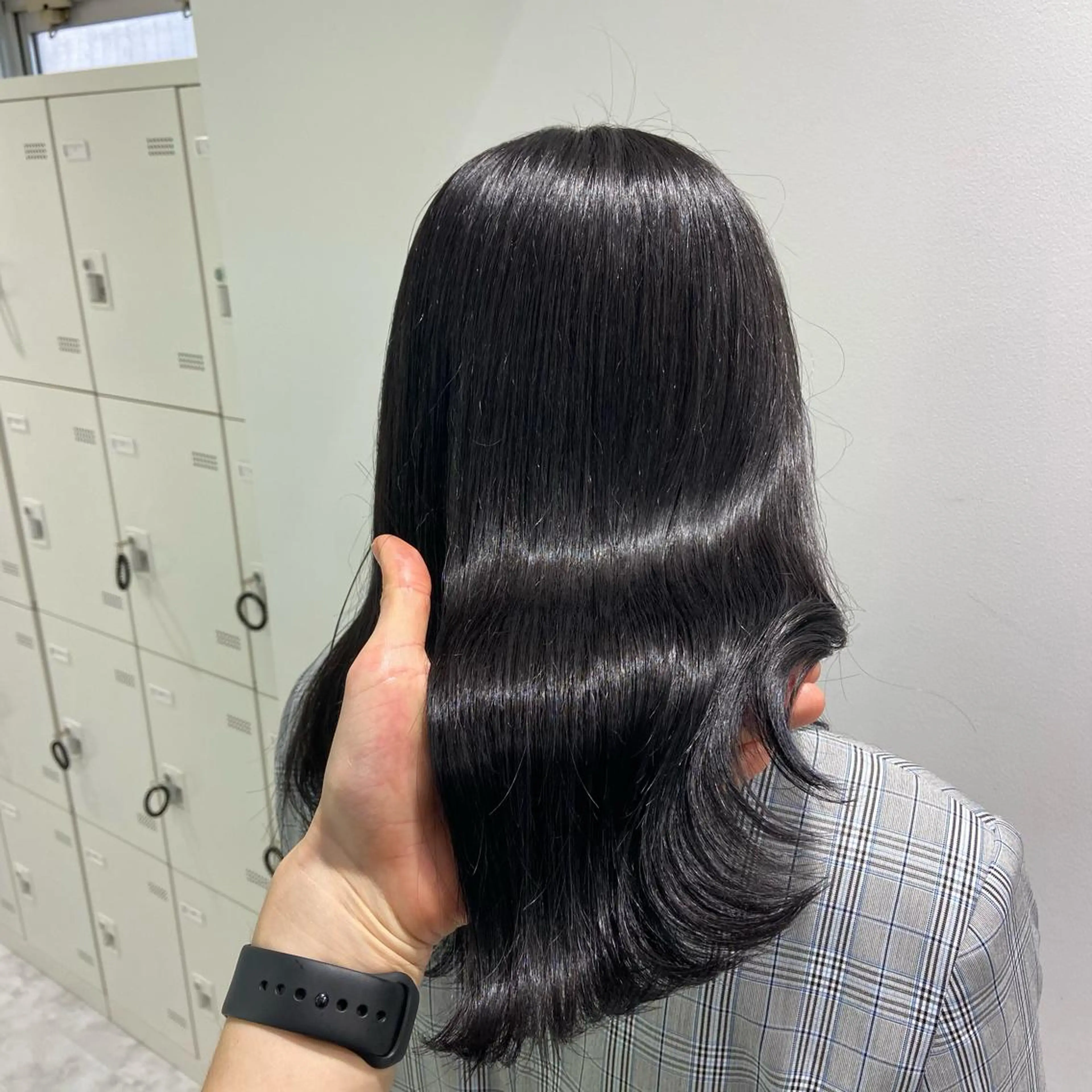 セミロング カラー パーマ ヘアアレンジ ネイル マツエク・マツパ 韓国風ベージュ🤎 赤みなし🌿横浜🤎のヘアスタイル