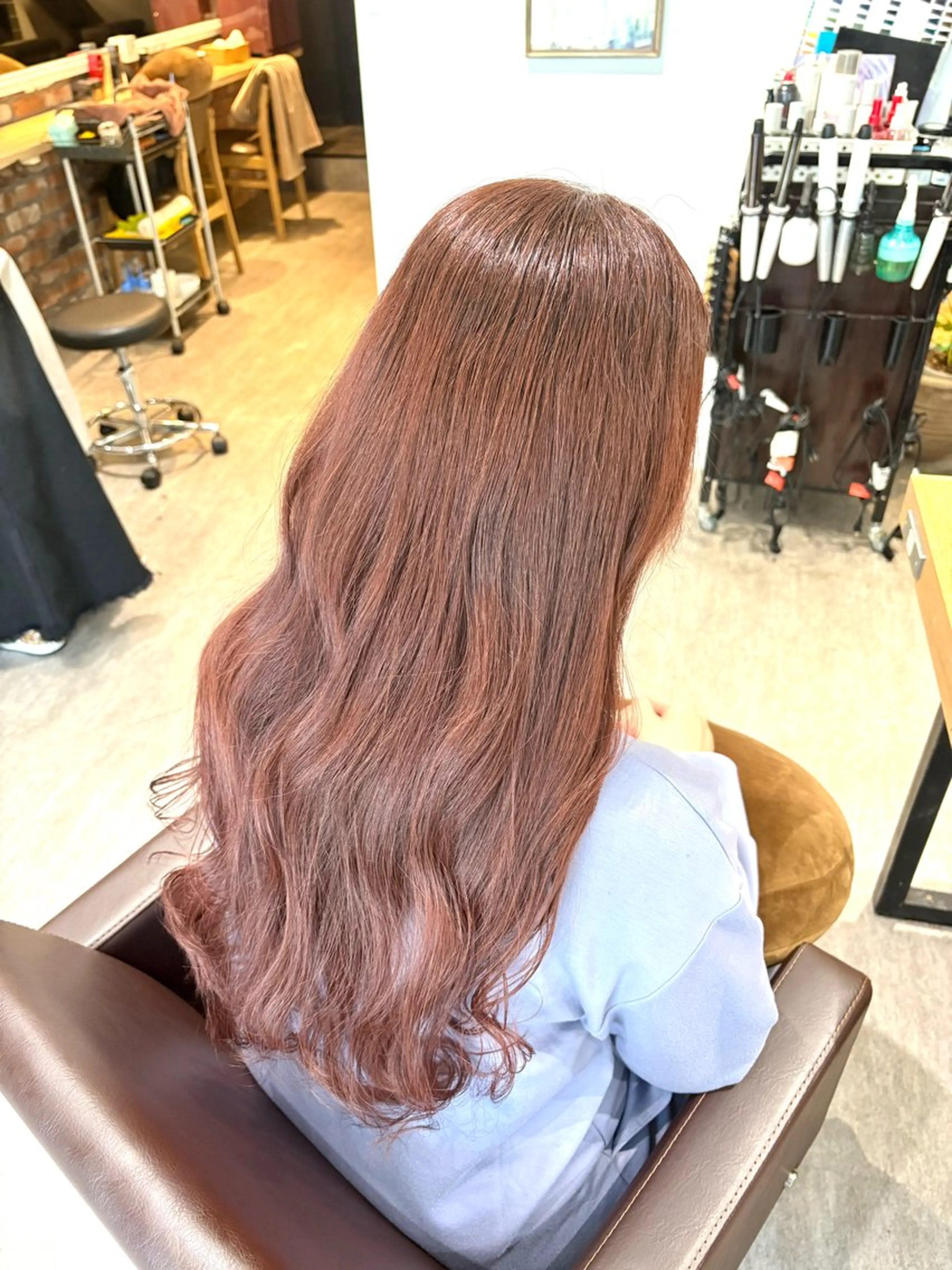 ロング カラー ピンクカラー カット ヘアカラー トリートメント 艶髪カラー 渡辺岳也のヘアスタイル
