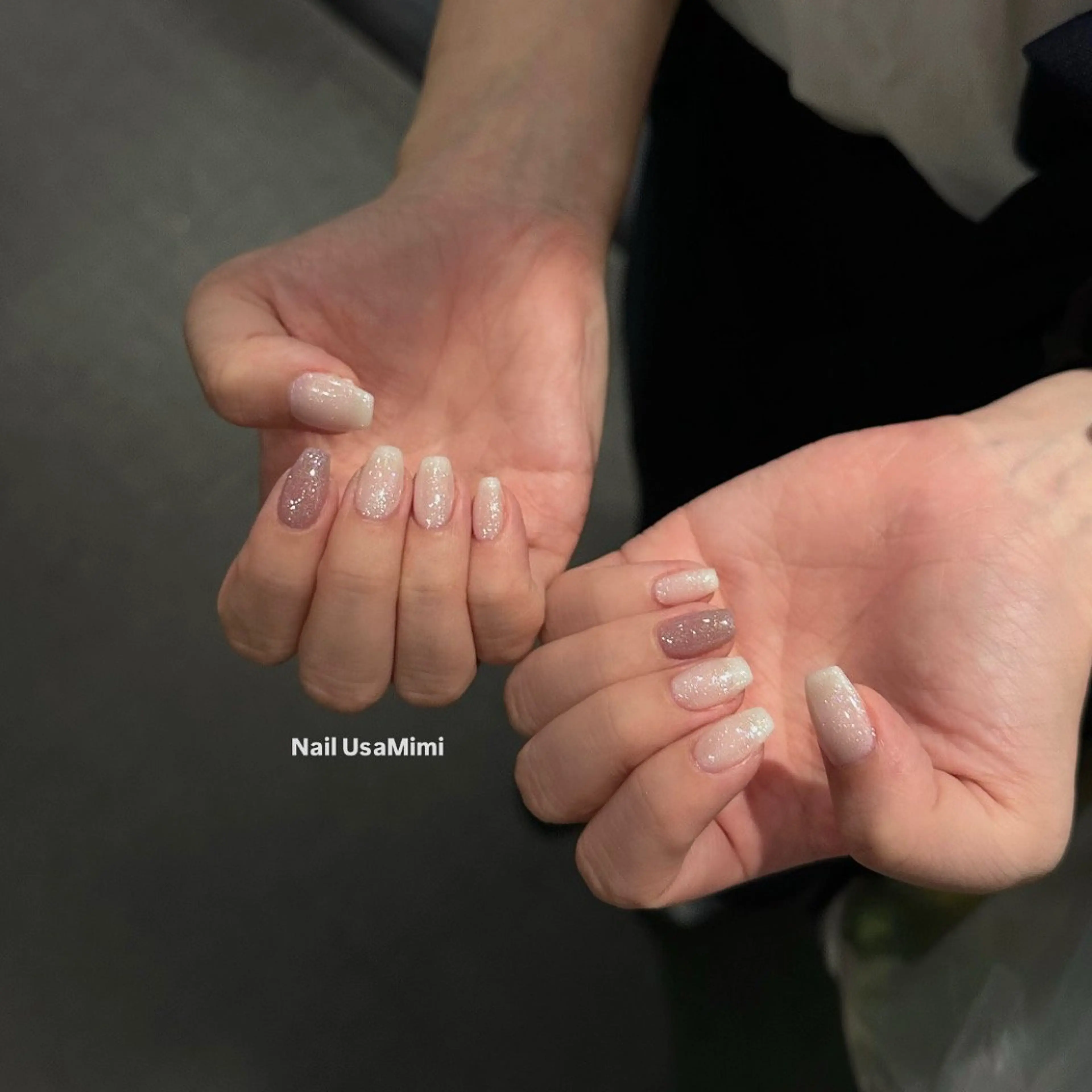 ネイル キラキラネイル ハンドネイル 本町ネイルNail UsaMimiのネイルデザイン