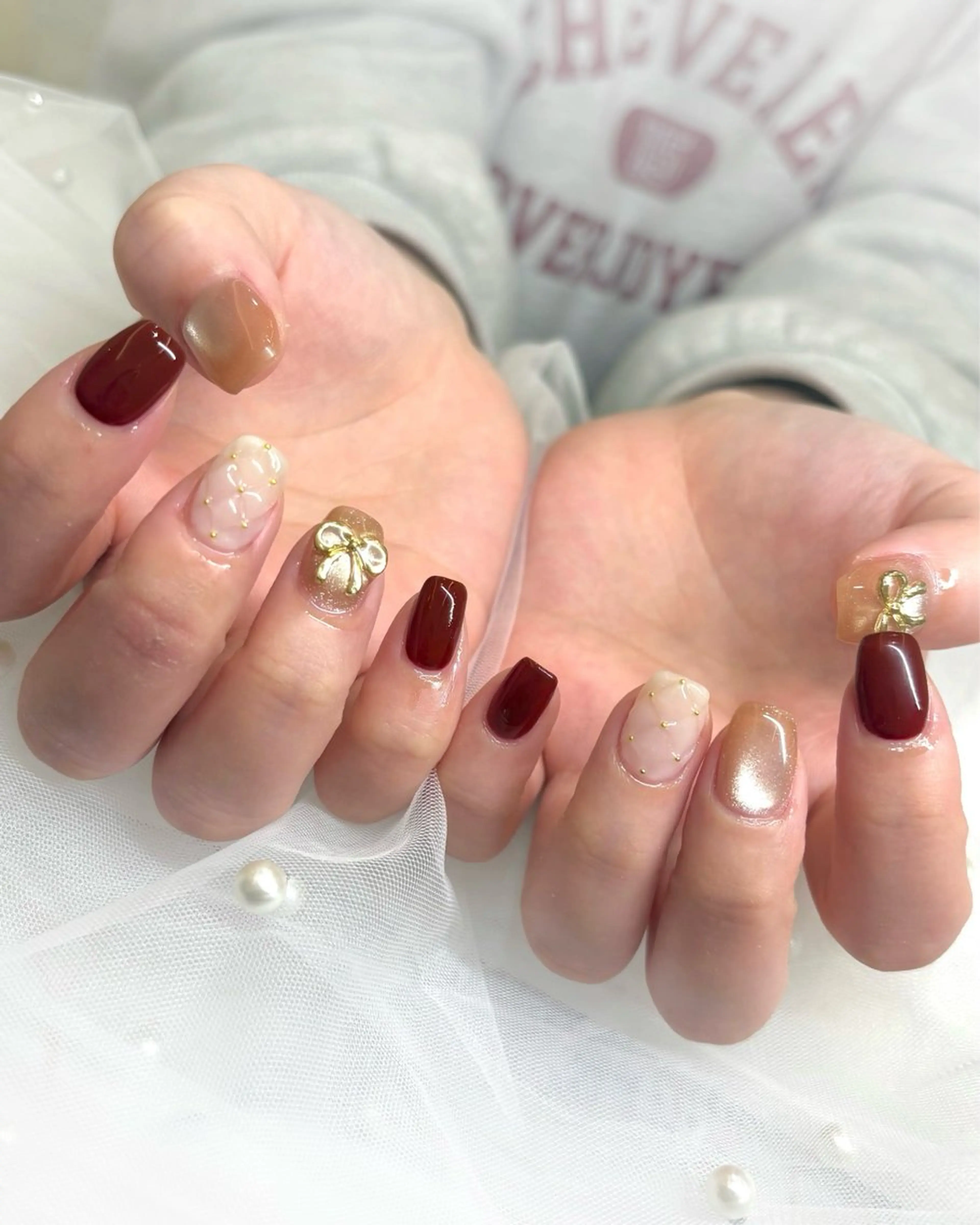 ネイル リボン ハンドネイル BeautyFavo .byRyokaのネイルデザイン