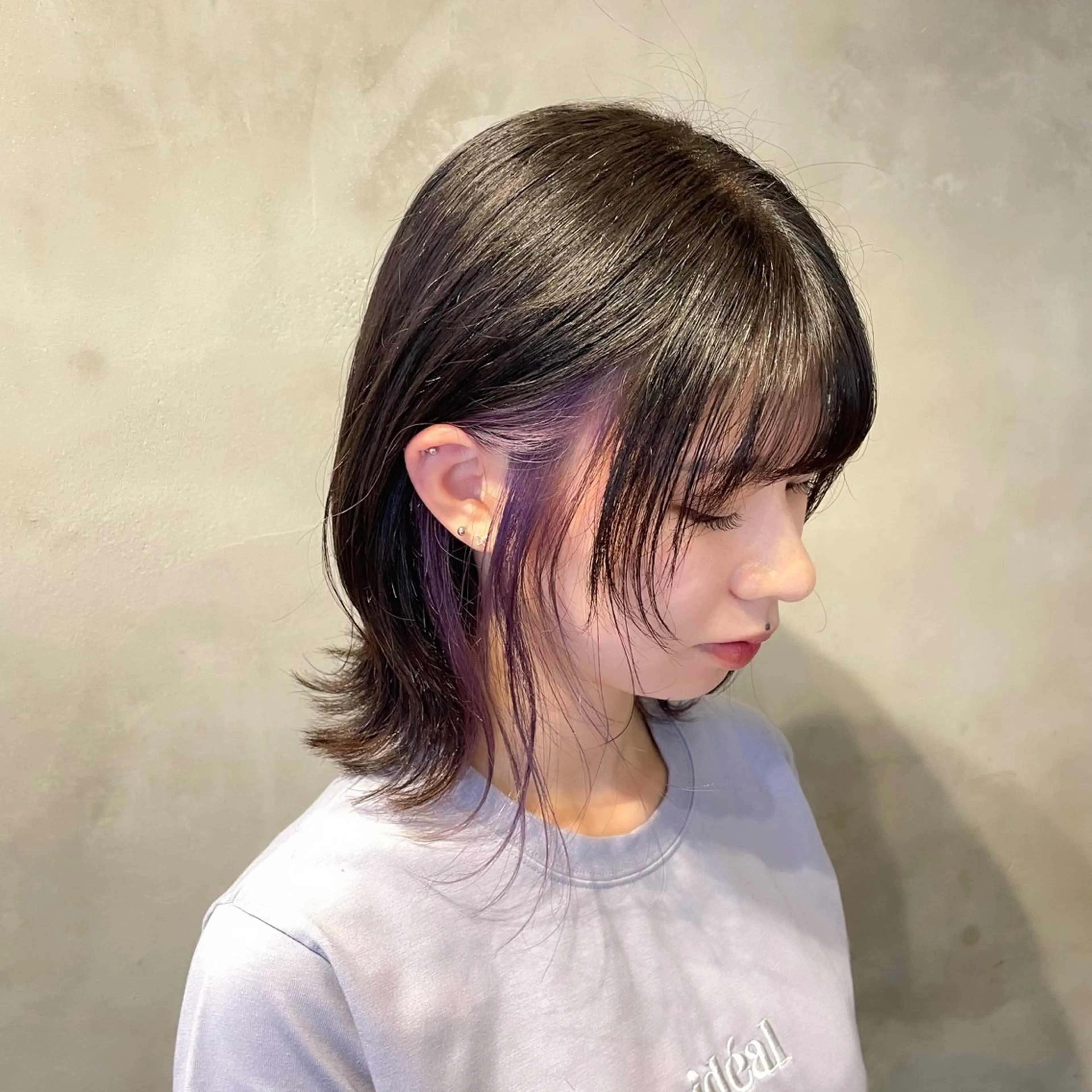 ミディアム カラー ハイトーンカラー ‪‪❤︎‬韓国レイヤ ー❤︎/saraのヘアスタイル