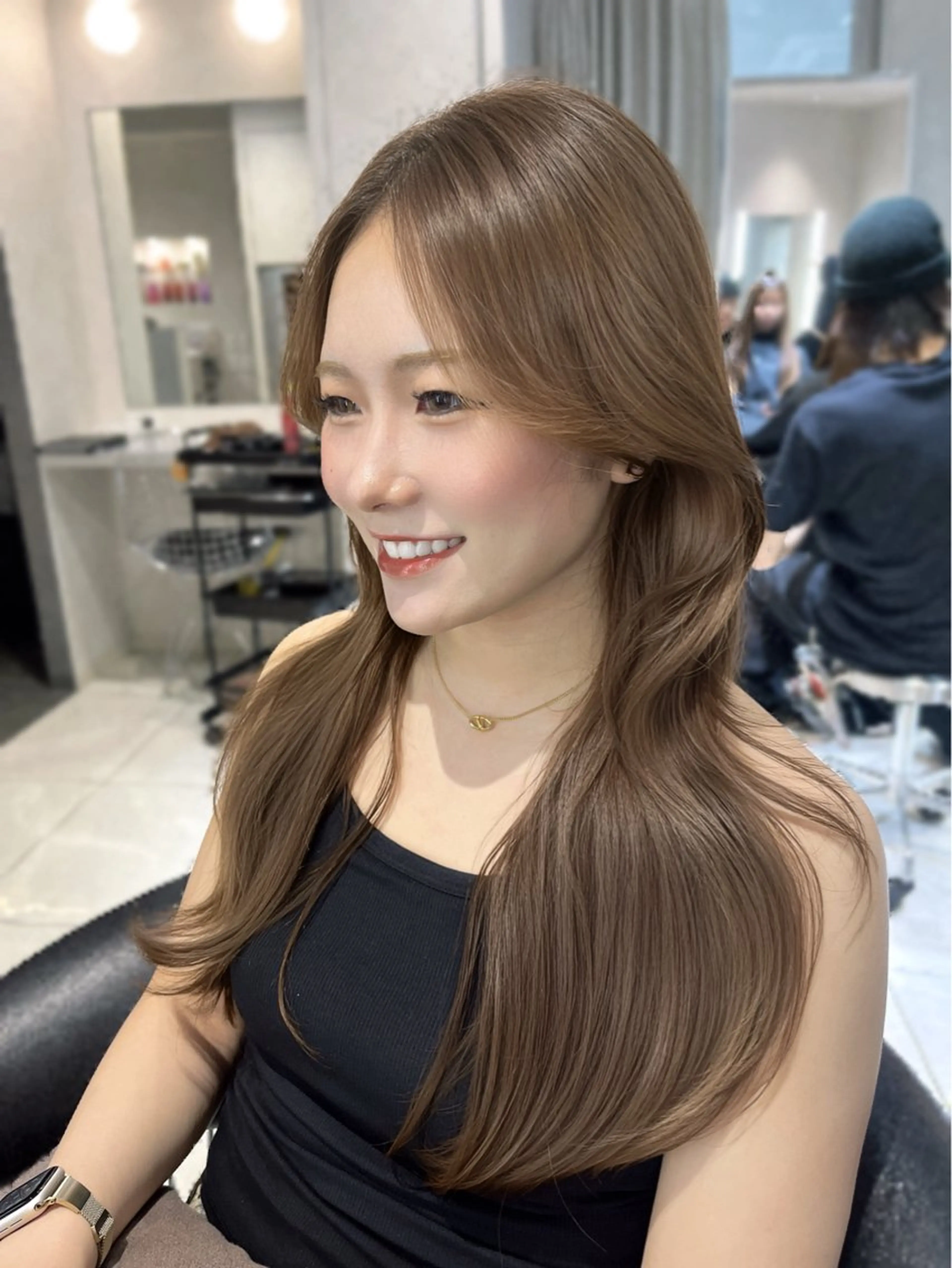 ロング カラー ベージュカラー ヘーゼル カット ヘアカラー トリートメント 韓国レイヤー×モテ髪 /MITSUKI🤍のヘアスタイル