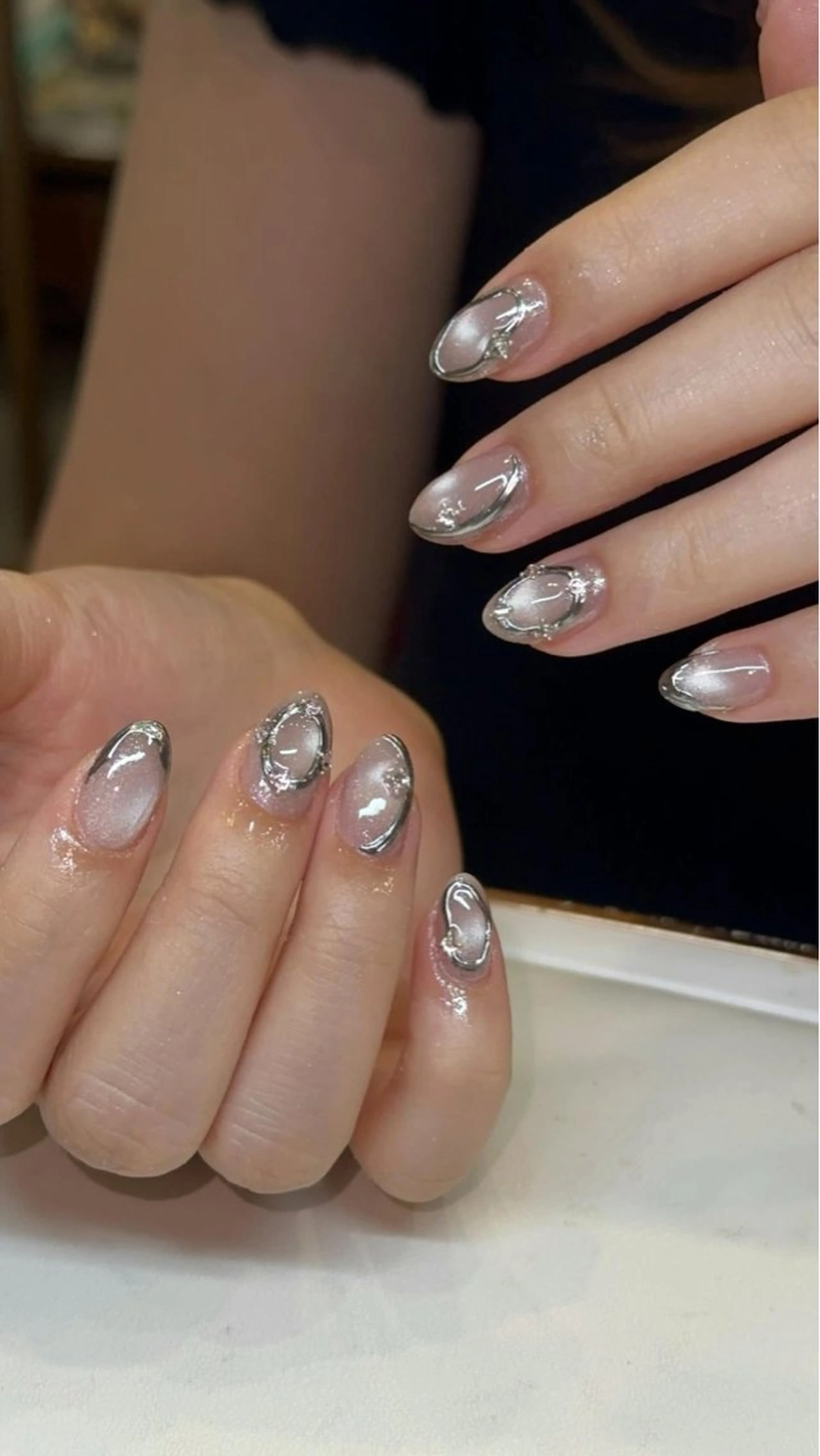 ネイル アートネイル チークネイル 氷ネイル・うるうるネイル 韓国ネイル マグネットネイル ハンドネイル NAILS168 新大久保店のネイルデザイン