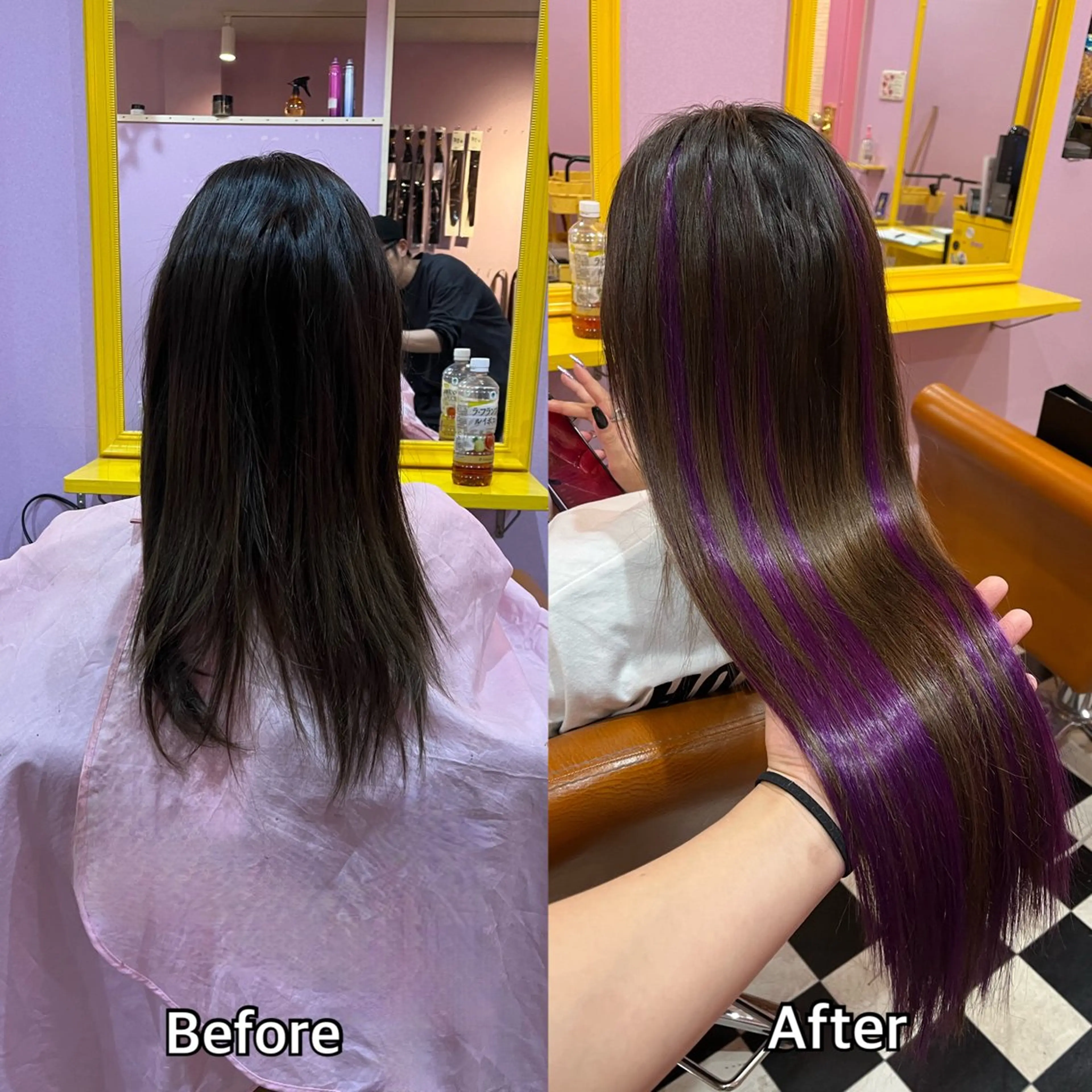 ロング シール＋ちび編み込み エクステ梅田🐨のヘアスタイル