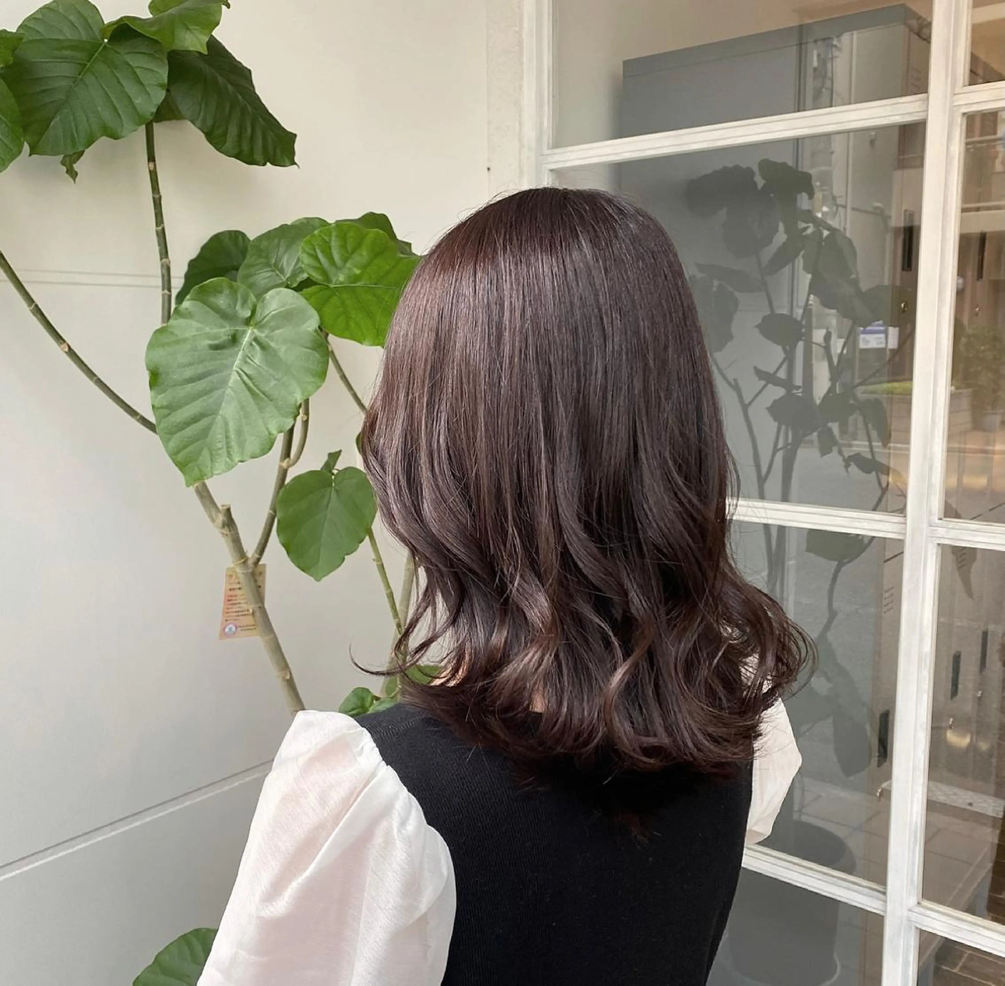 セミロング アッシュ たなか もえなのヘアスタイル