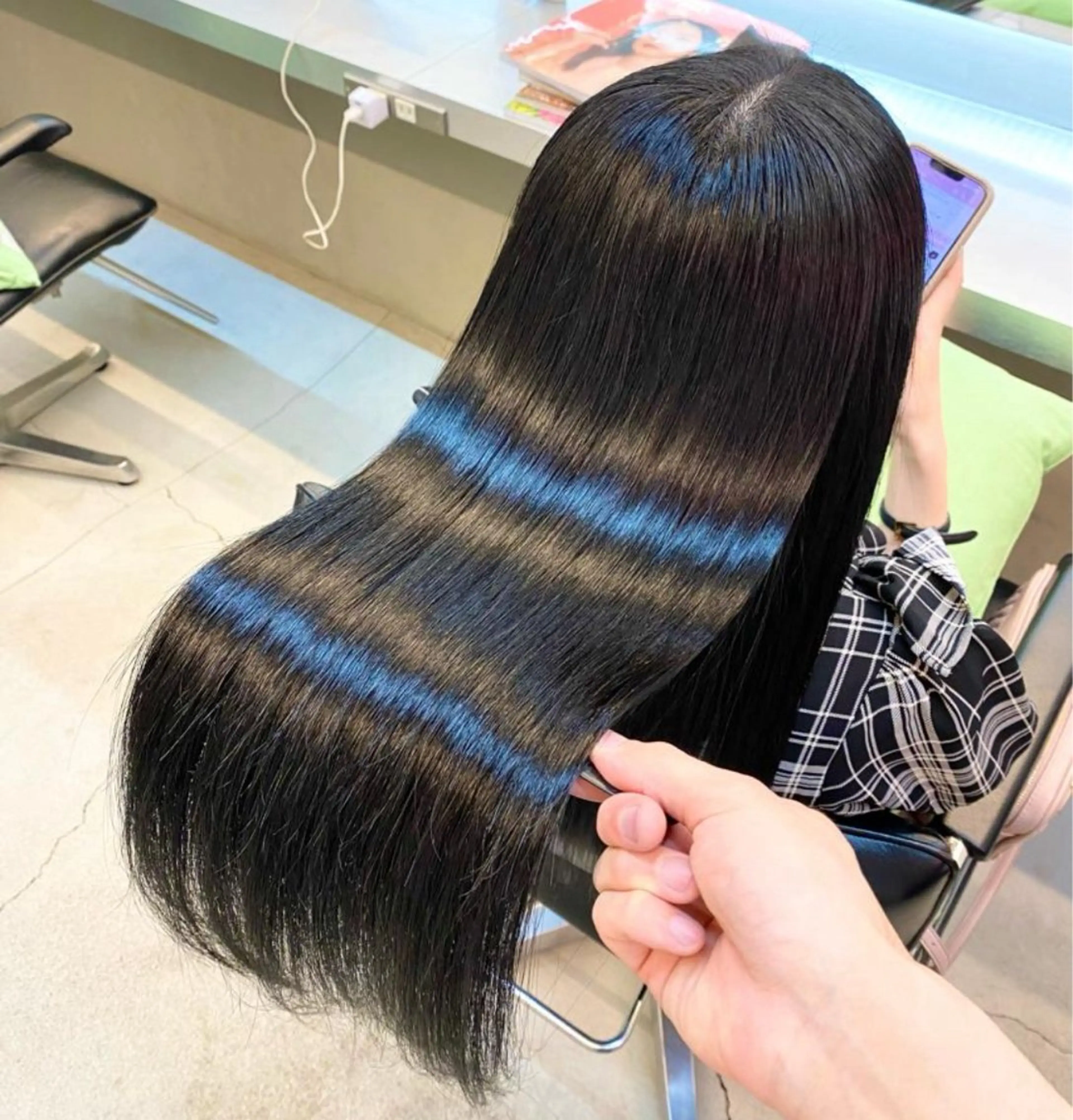 ロング パーマ 伸ばしかけ 縮毛矯正 酸性ストレート ストレートパーマ 縮毛矯正 普通の美容室じゃない ‼️/若林のヘアスタイル