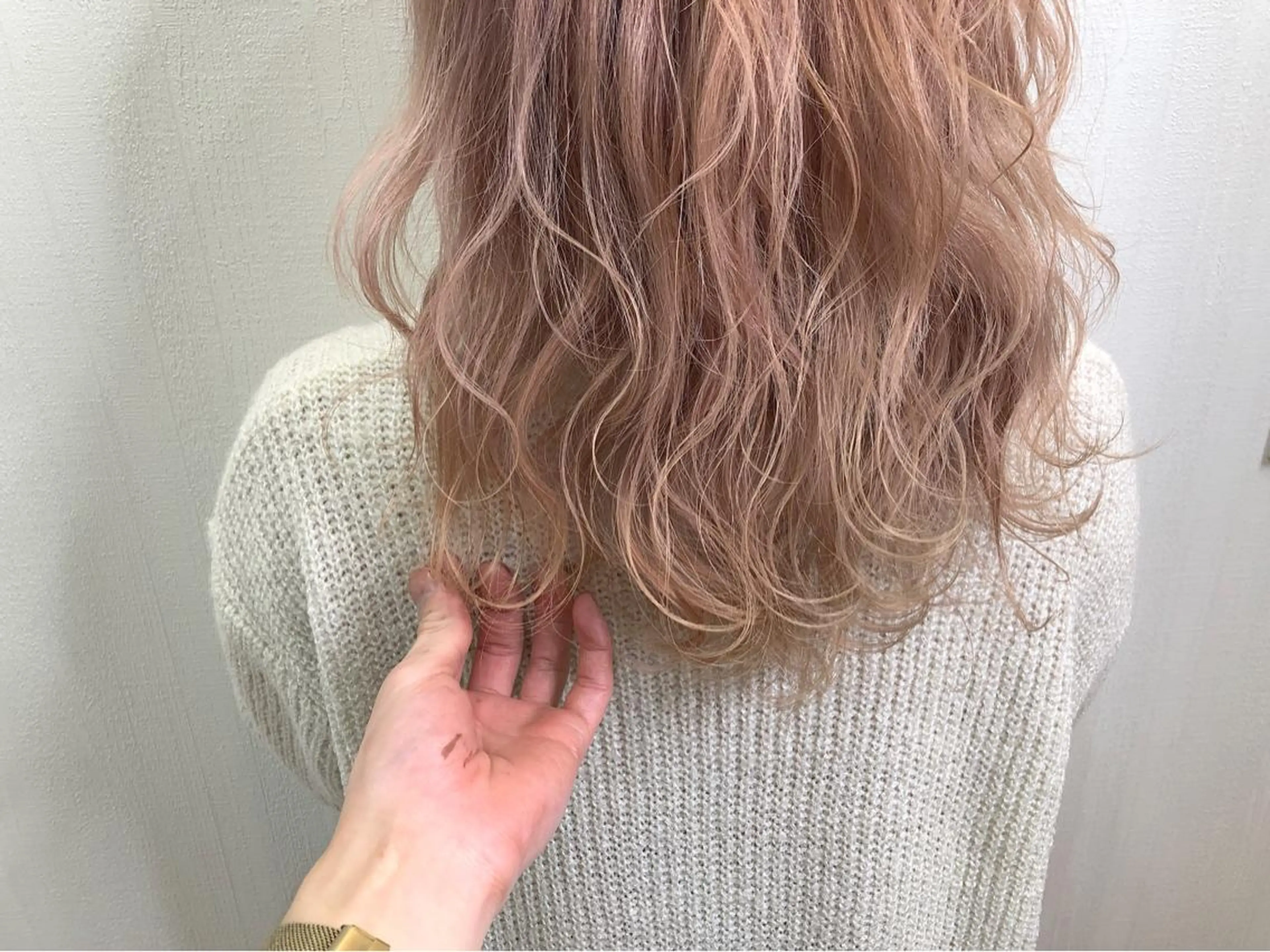 セミロング カラー 横浜ブリーチムラ直し ハイトーン/ブリーチのヘアスタイル