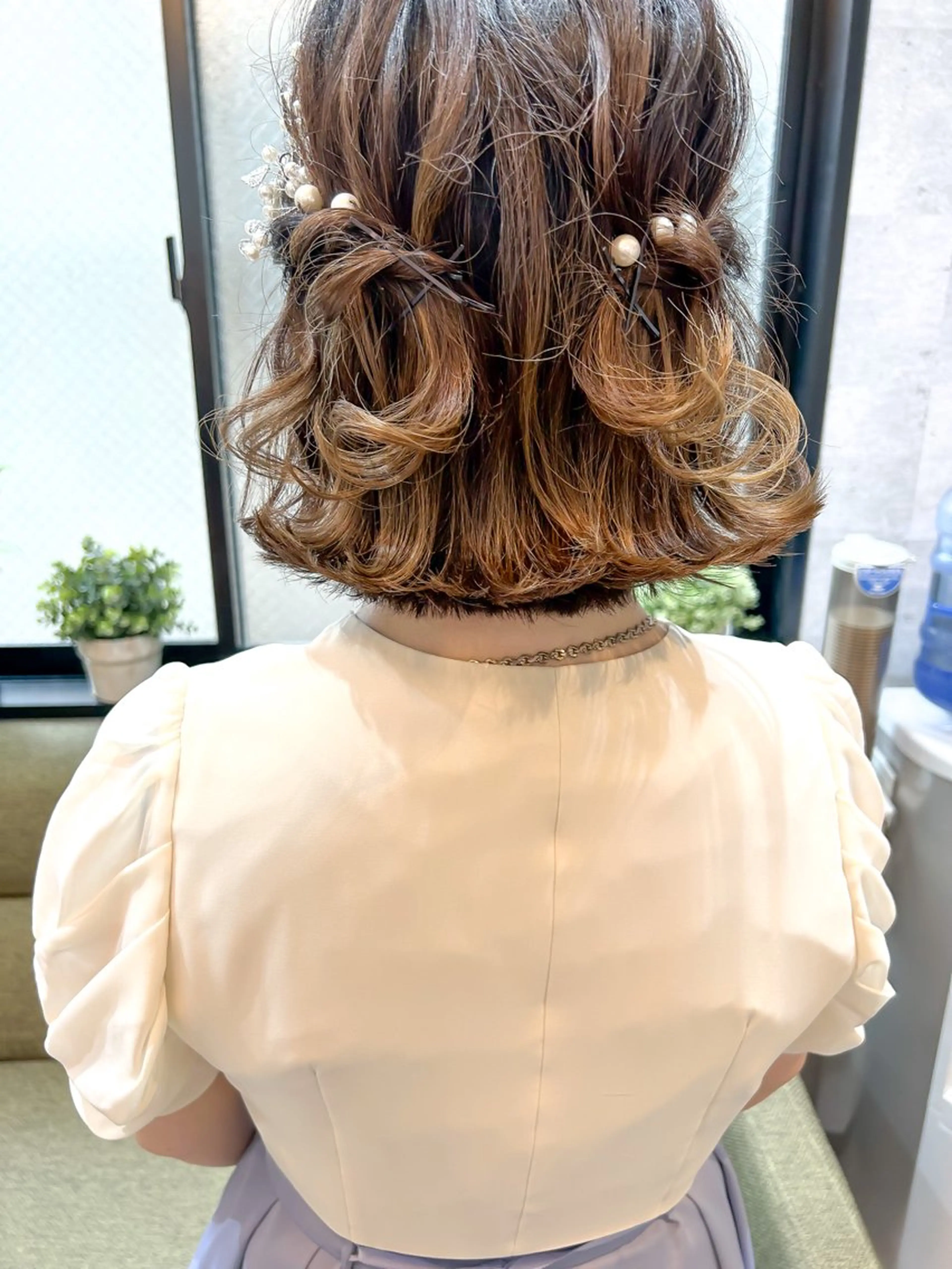 ショート ヘアアレンジ ハーフアップ ボブ ヘアセット SHANTi 飯塚 ヘアセット/髪質改善のヘアスタイル