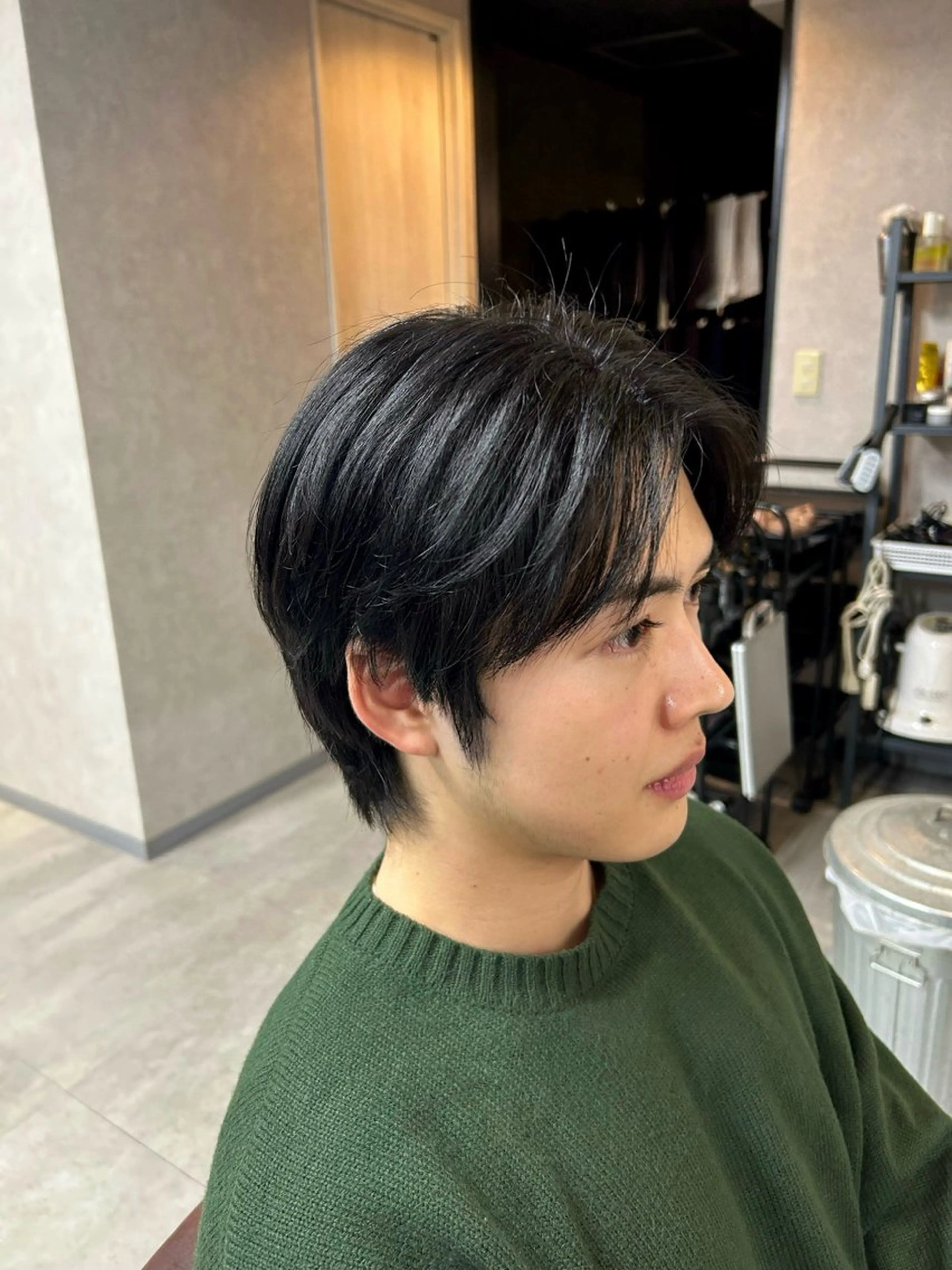 ショート カラー メンズ 黒髪 透明感カラー メンズ特化/マッシュ 小原  啓裕のヘアスタイル