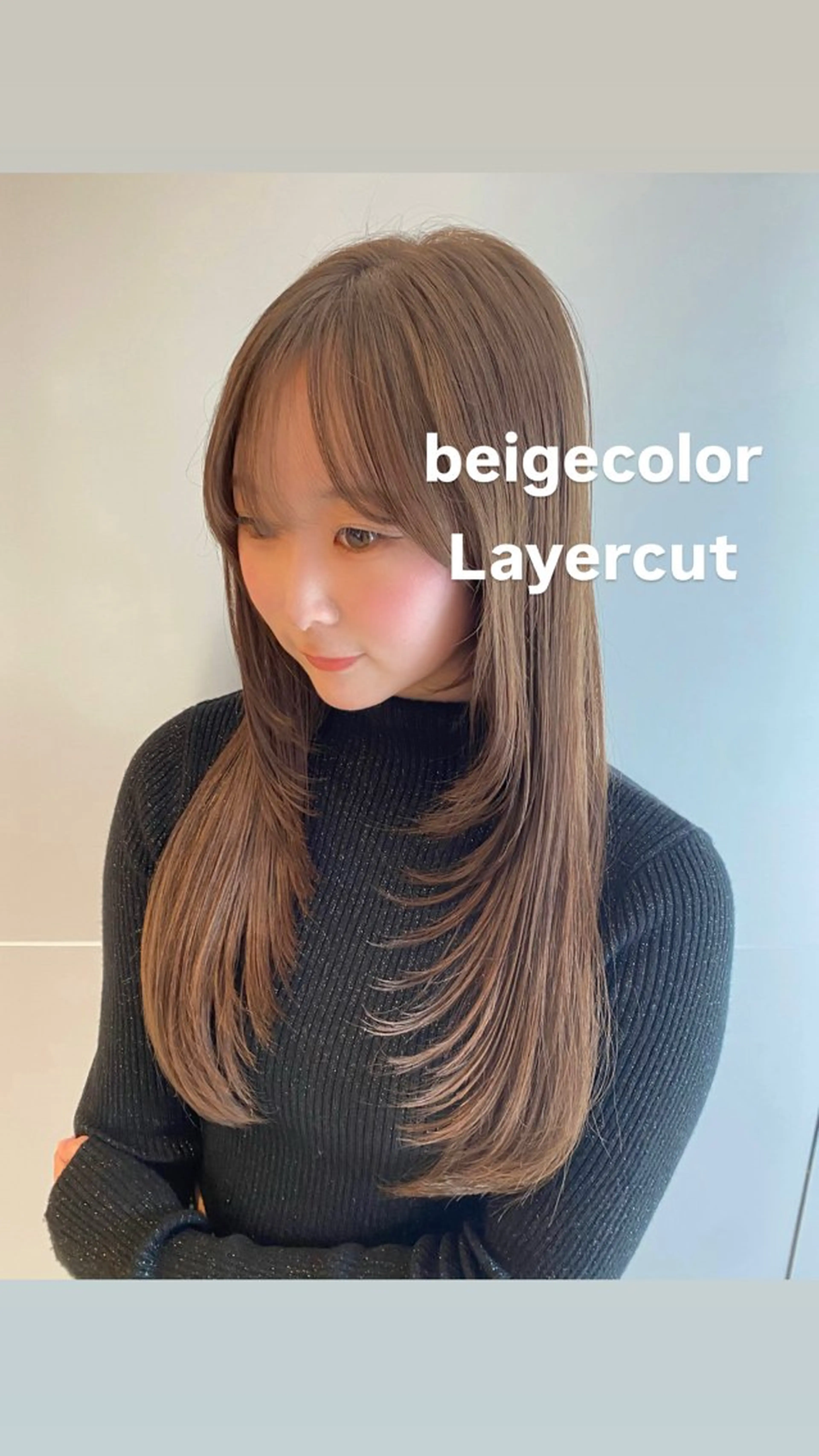 ミディアム カラー ヘアアレンジ カット ヘアカラー 顔周り小顔カット ×ブリーチなしカラーのヘアスタイル