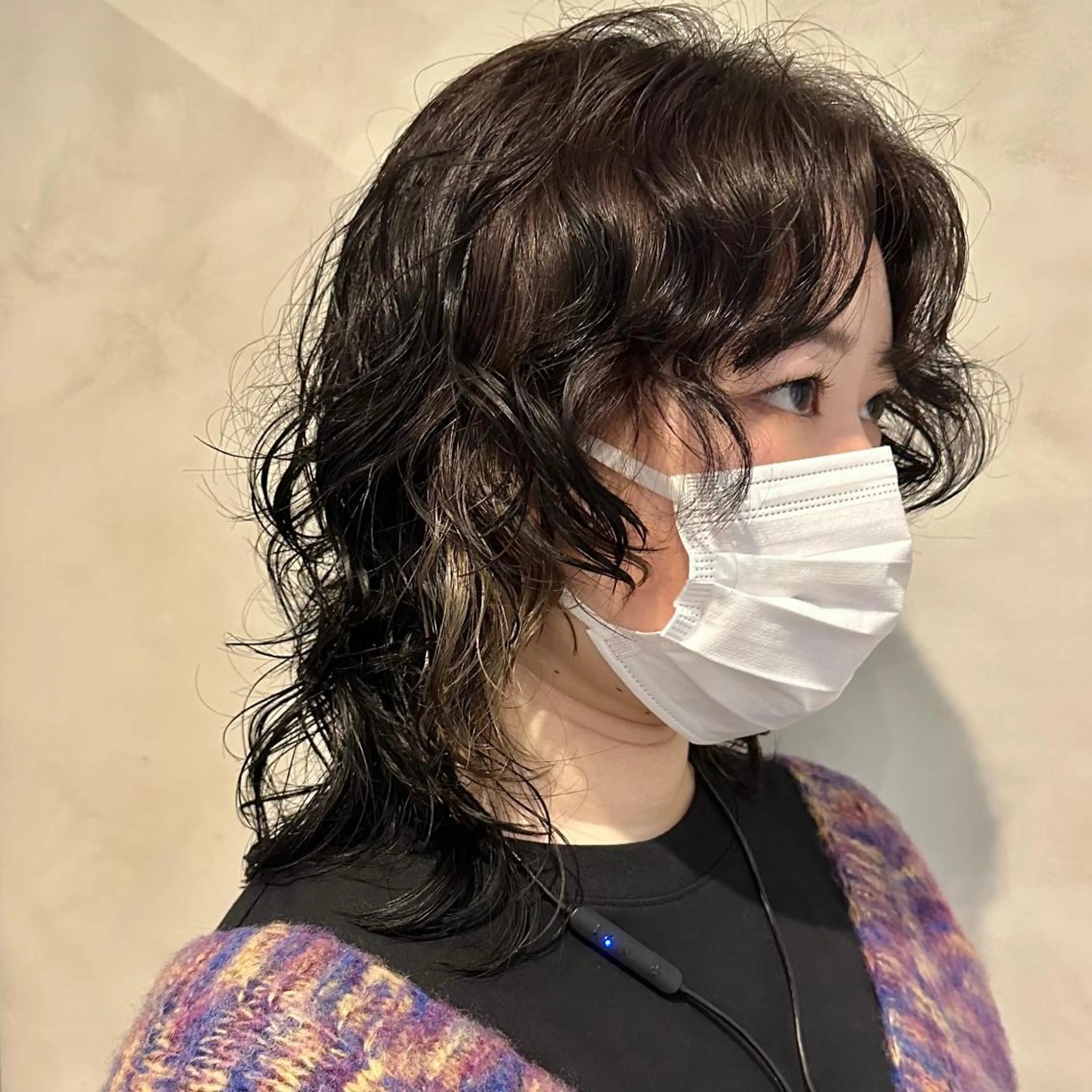 セミロング パーマ セミロングパーマ レイヤーカット ウルフカット Aust hair Stella新宿所属・Yuki☺︎パーマ レイヤーカットのヘアスタイル