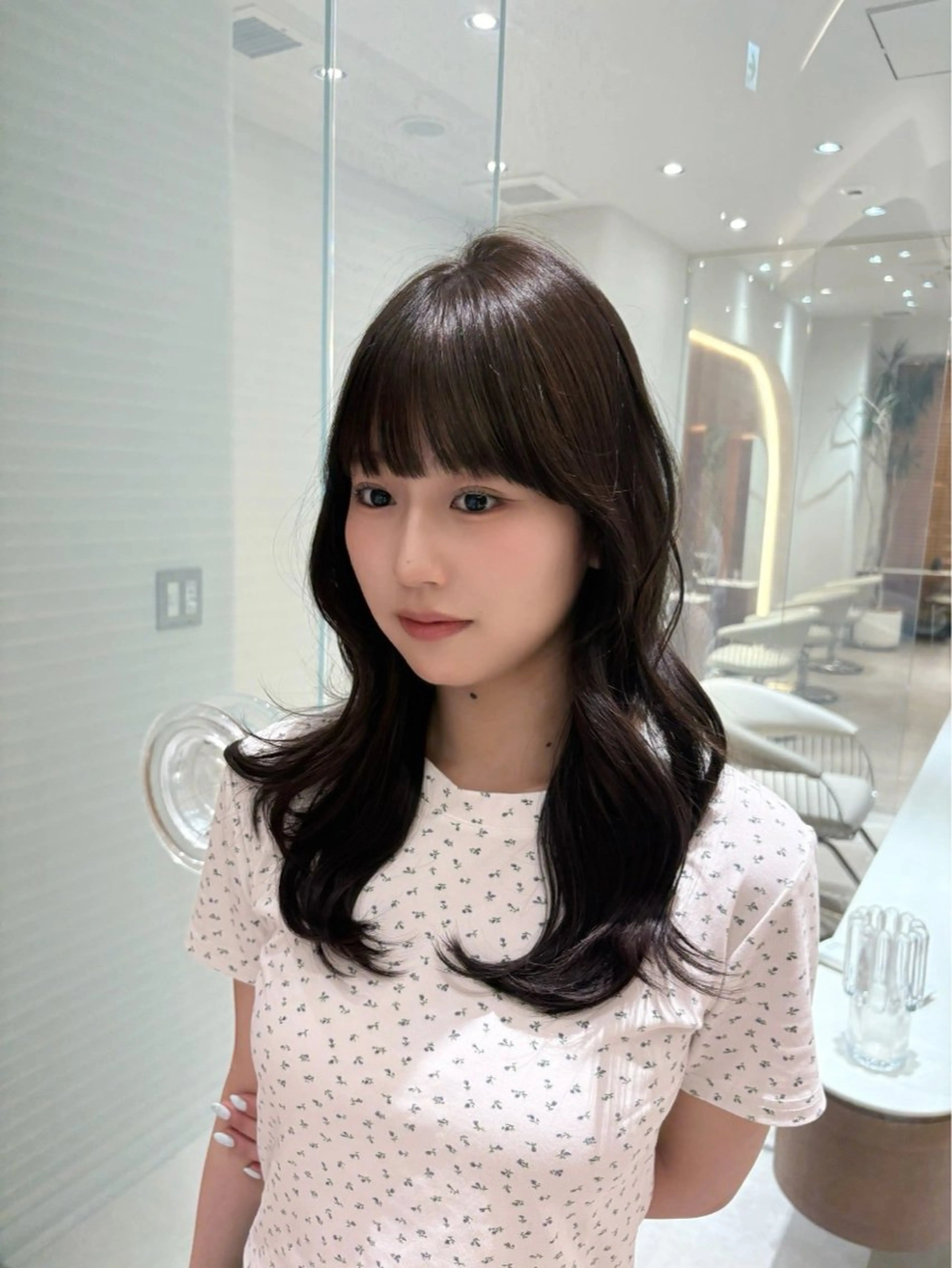 セミロング カット ヘアカラー 渋谷/韓国レイヤー 顔まわり特化マサキのヘアスタイル