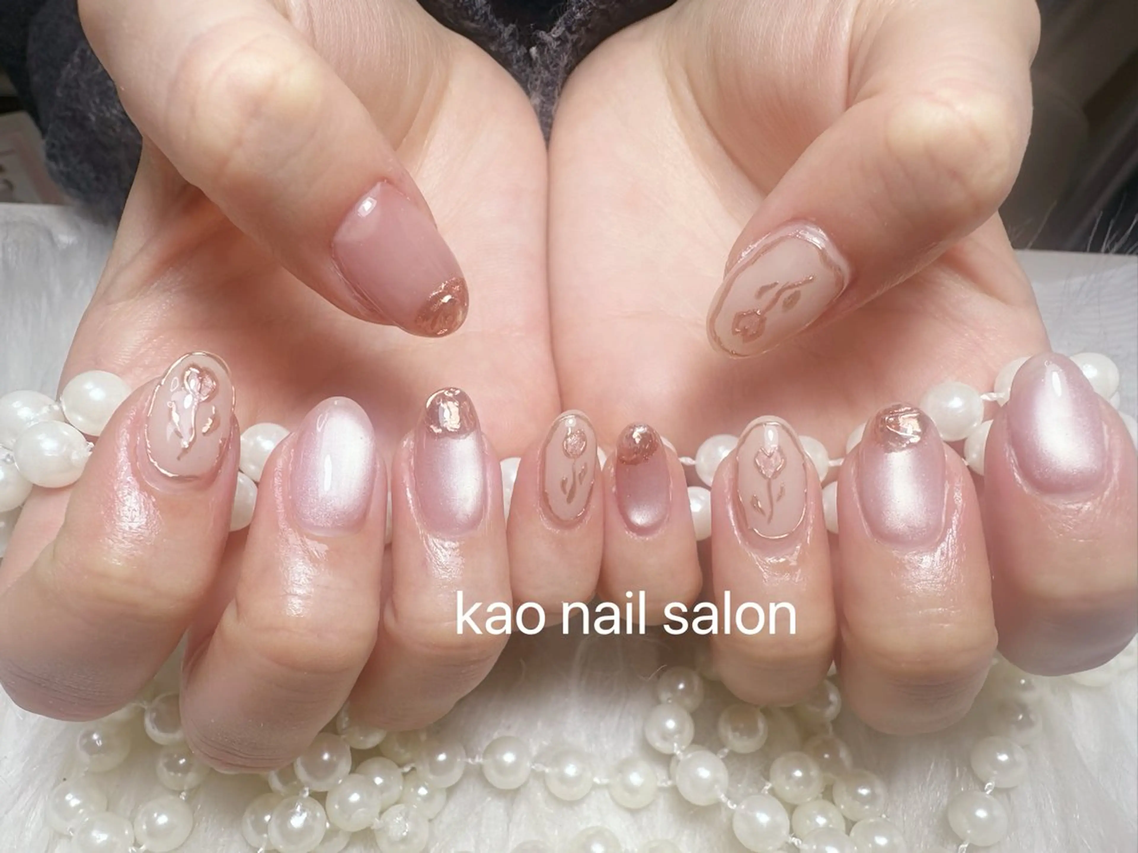ネイル ハンドネイル kao nail マグネット/長さだしのネイルデザイン