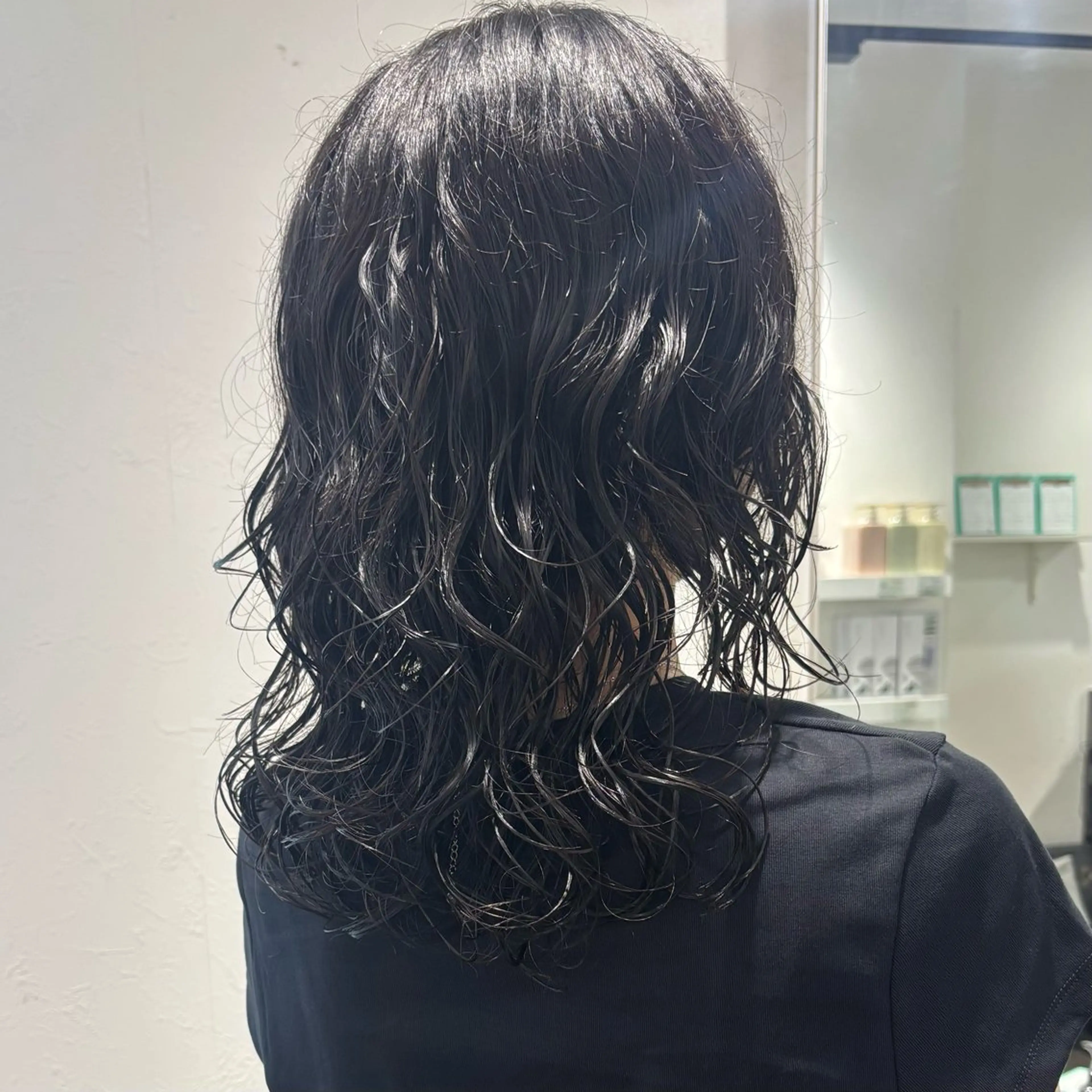 セミロング パーマ 髪質改善ストレート /暖色カラー🎀🪞のヘアスタイル