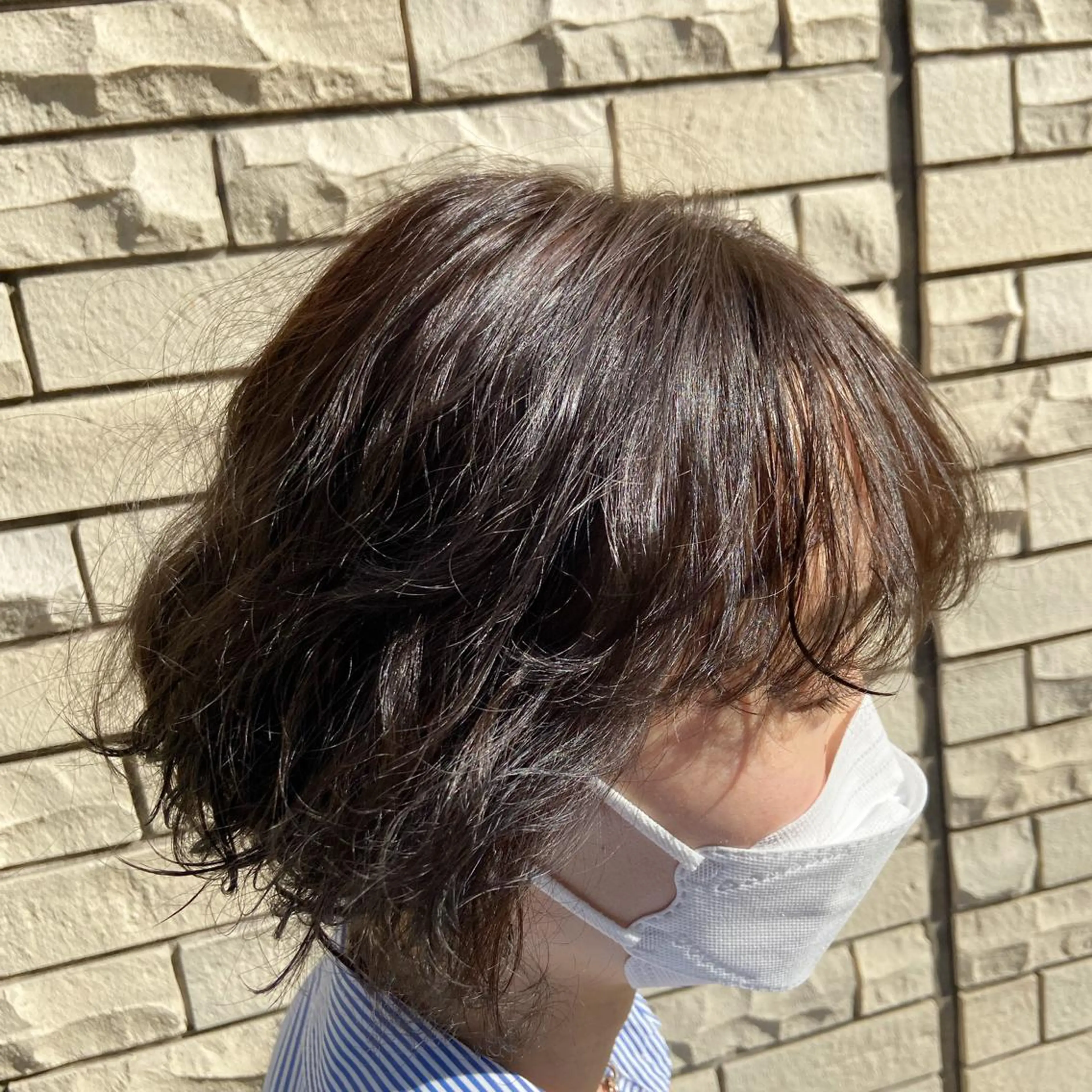 ショート カラー 黒髪 ブルーカラー ブルーブラック mugelca所属・ワタナベ リリコのヘアスタイル