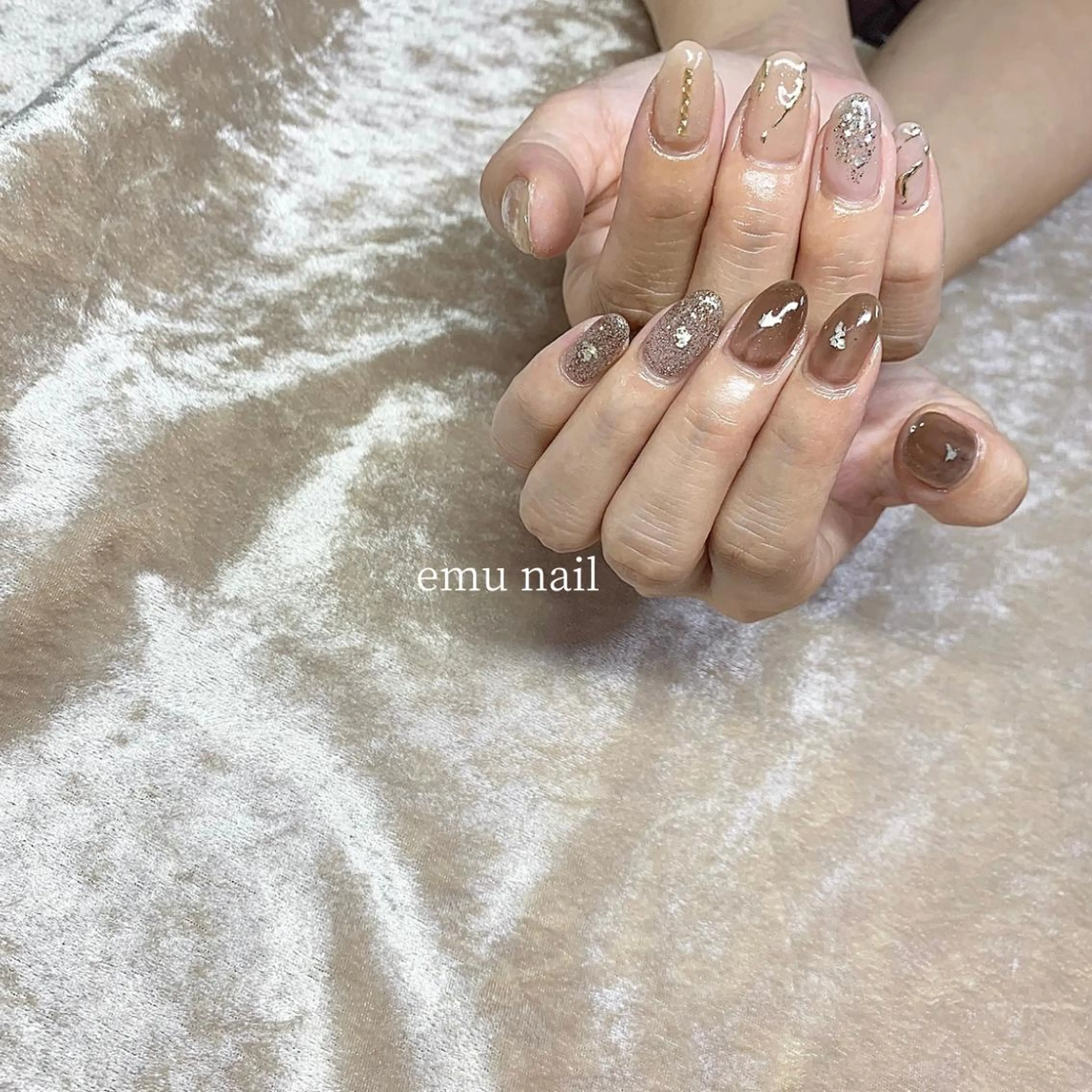 ネイル ブラウン emu nailのネイルデザイン