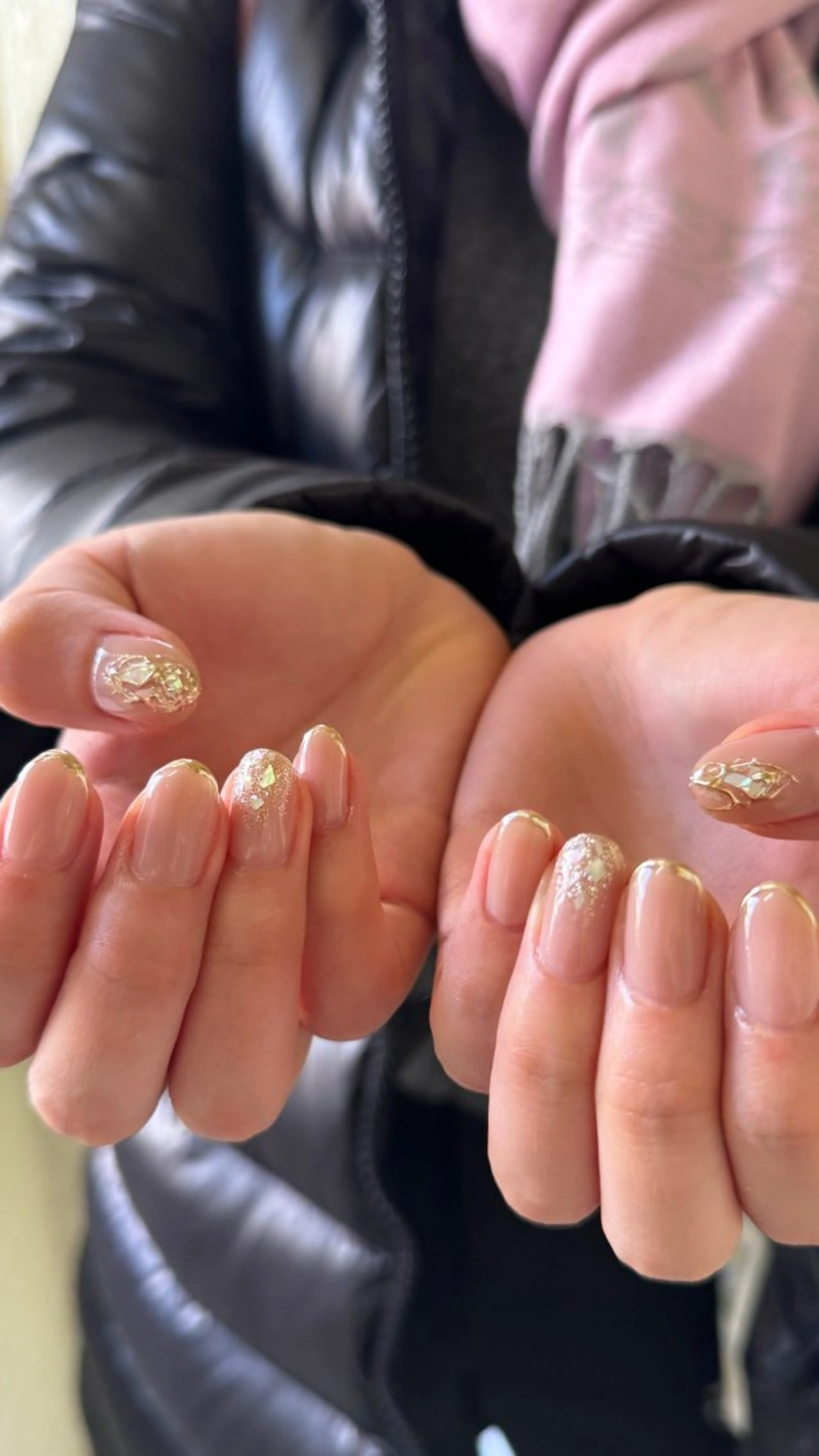 ネイル アートネイル ミラーネイル ニュアンスネイル ハンドネイル 五百路 蛍来のネイルデザイン