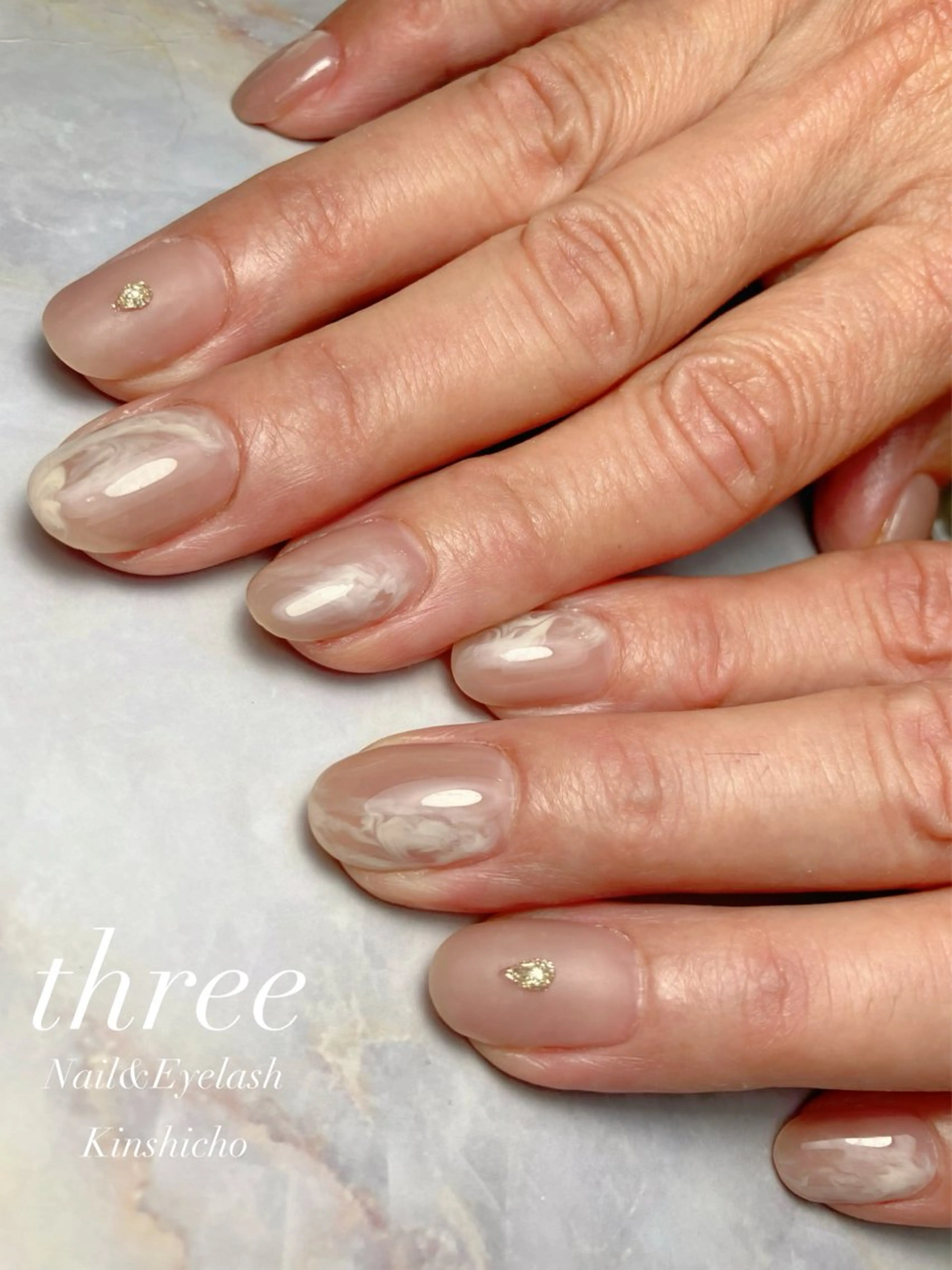 ネイル アートネイル ニュアンスネイル ハンドネイル three Nail&Eyeのネイルデザイン