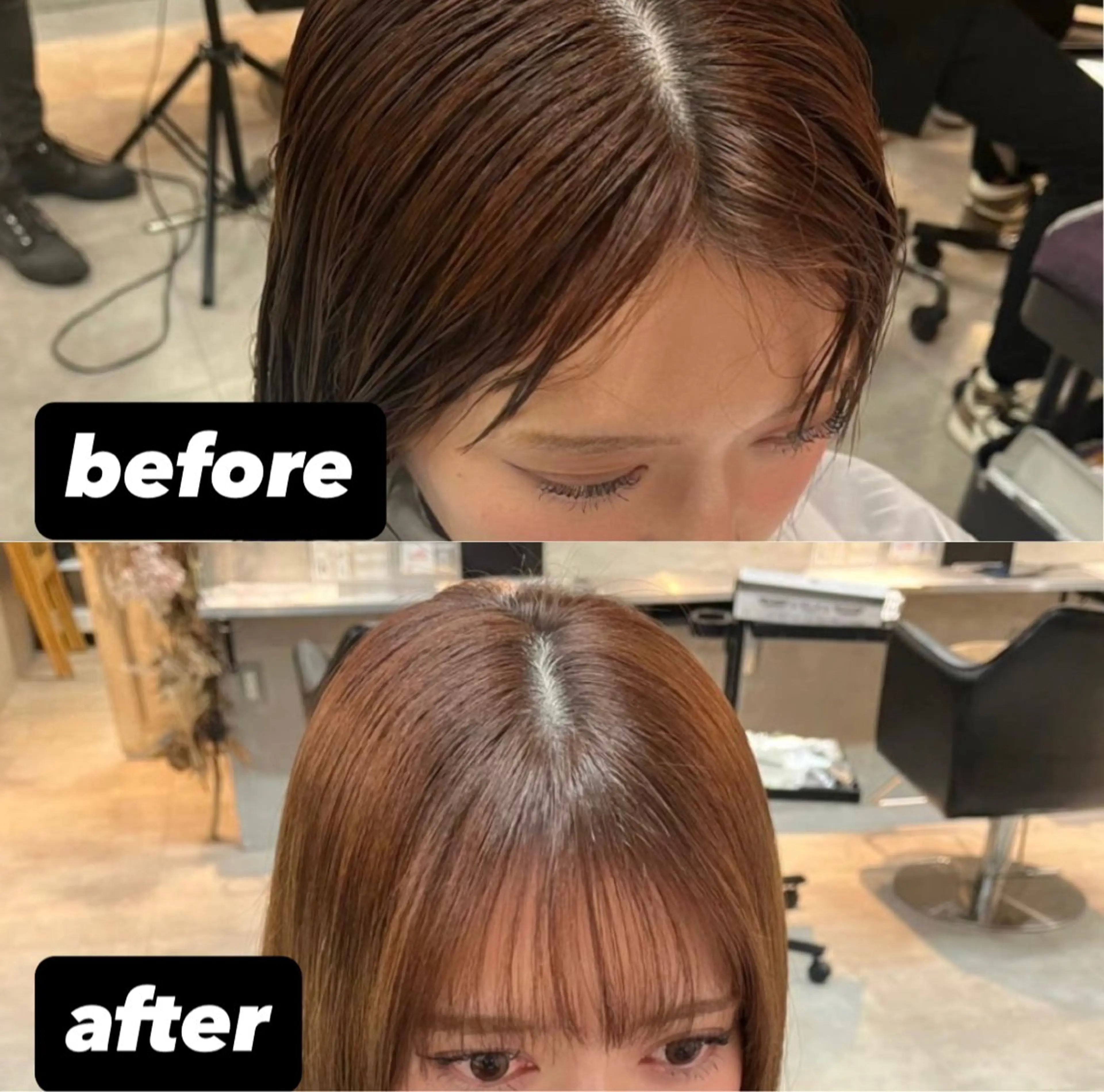 🍩前髪のお悩み解消🍩前髪割れ癖改善クロスパーマ ＋ 骨格診断カットの写真