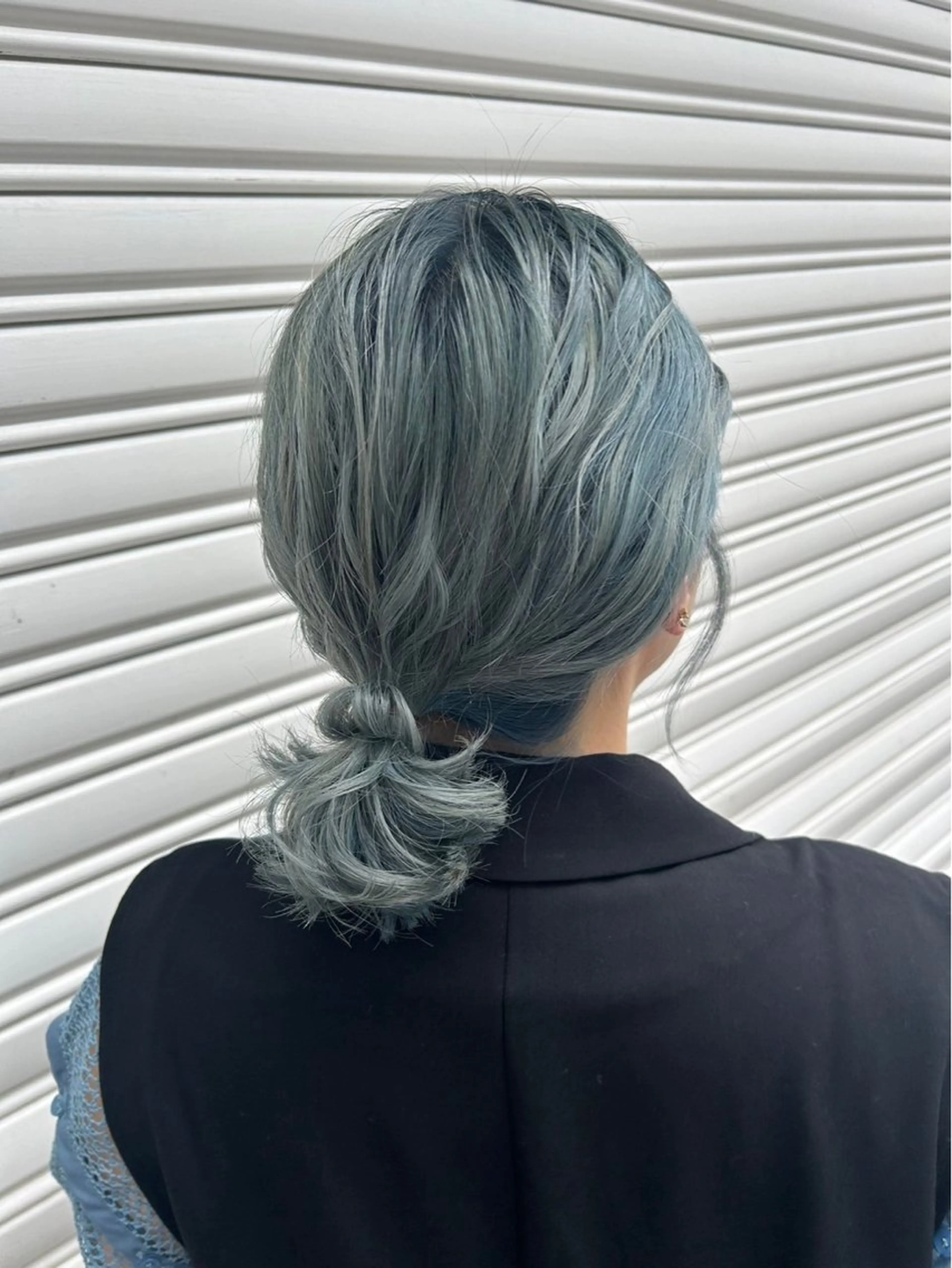 ショート カラー ブリーチ ブルーカラー 透明感/ダブルカラー /kazui🐈のヘアスタイル