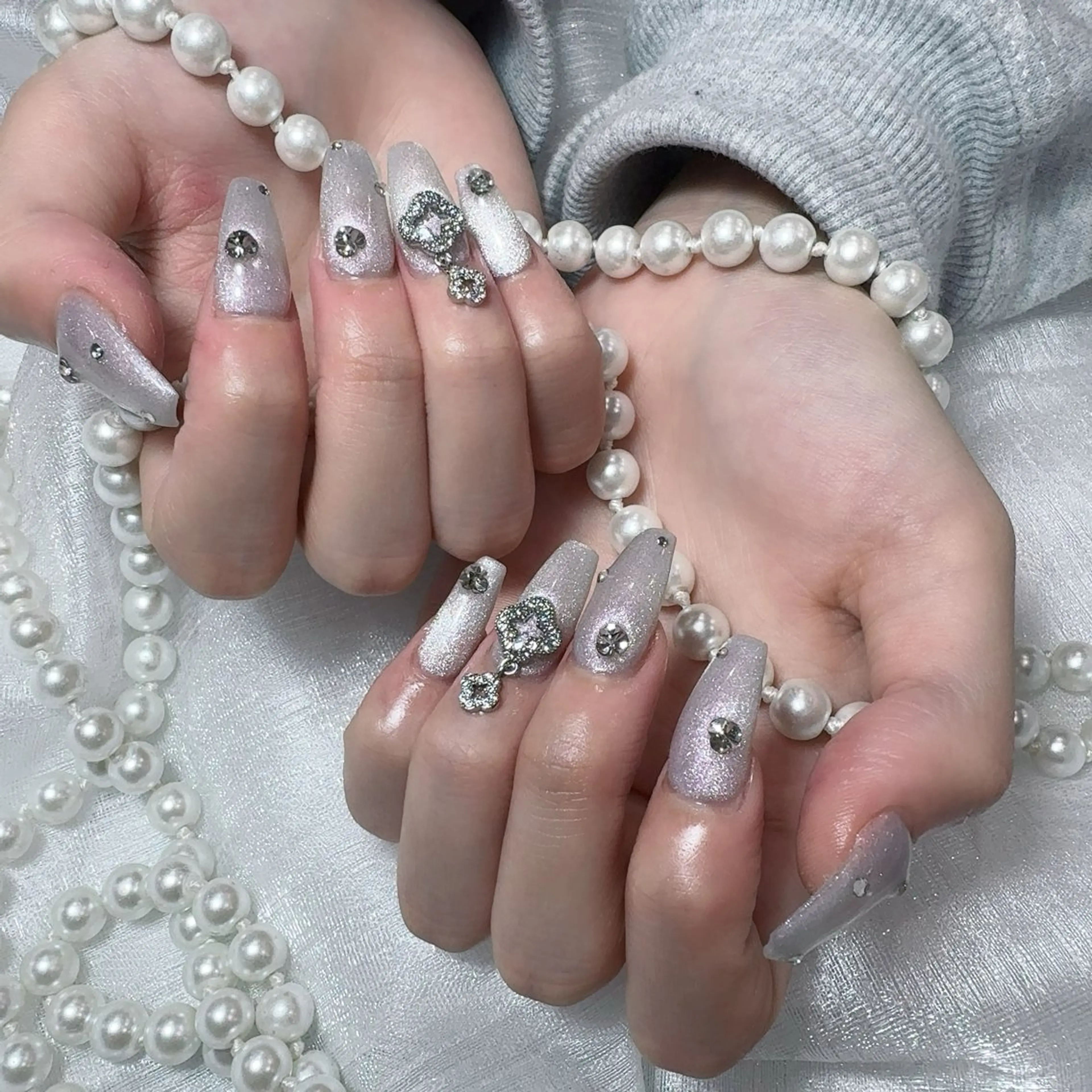 ネイル アートネイル フラッシュネイル フレンチネイル ジェルネイル ガラスフレンチ ハンドネイル You&Me Yukiのネイルデザイン