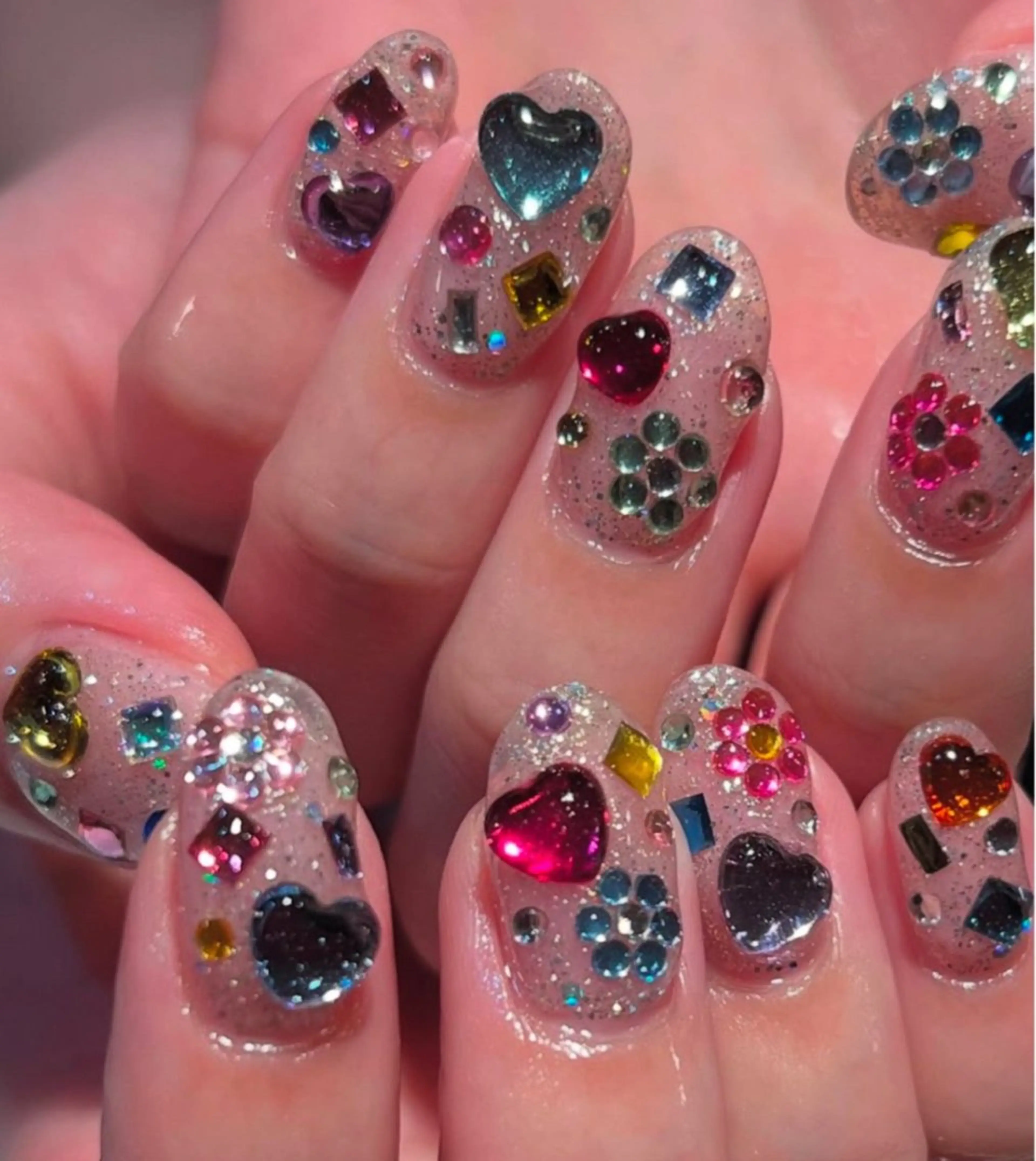 ネイル アートネイル オーロラネイル チークネイル フレンチネイル ガラスフレンチ 🎀🎀YooLi Nail Salonのネイルデザイン