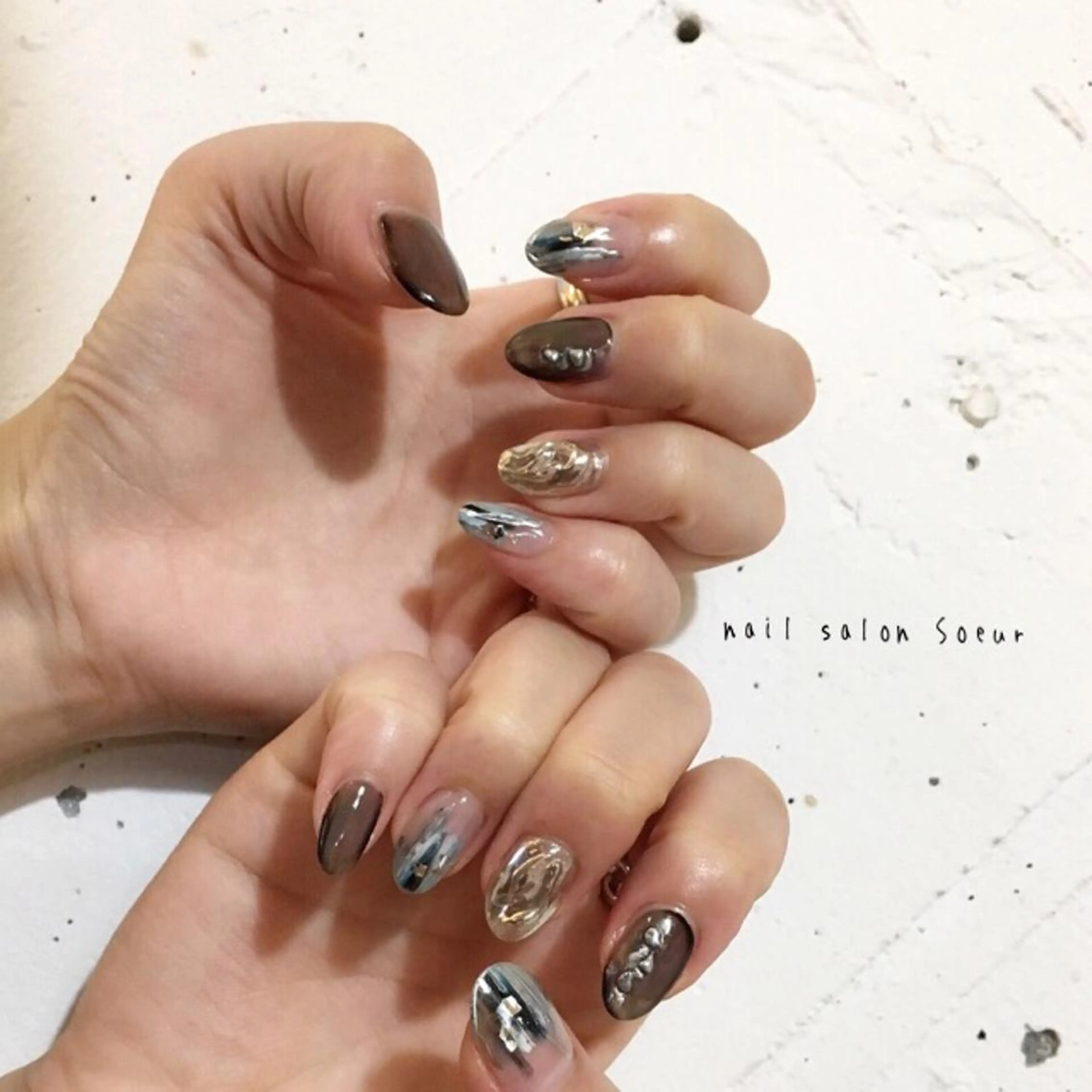 ネイル アートネイル ジェルネイル ニュアンスネイル ハンドネイル nail salon Soeurのネイルデザイン