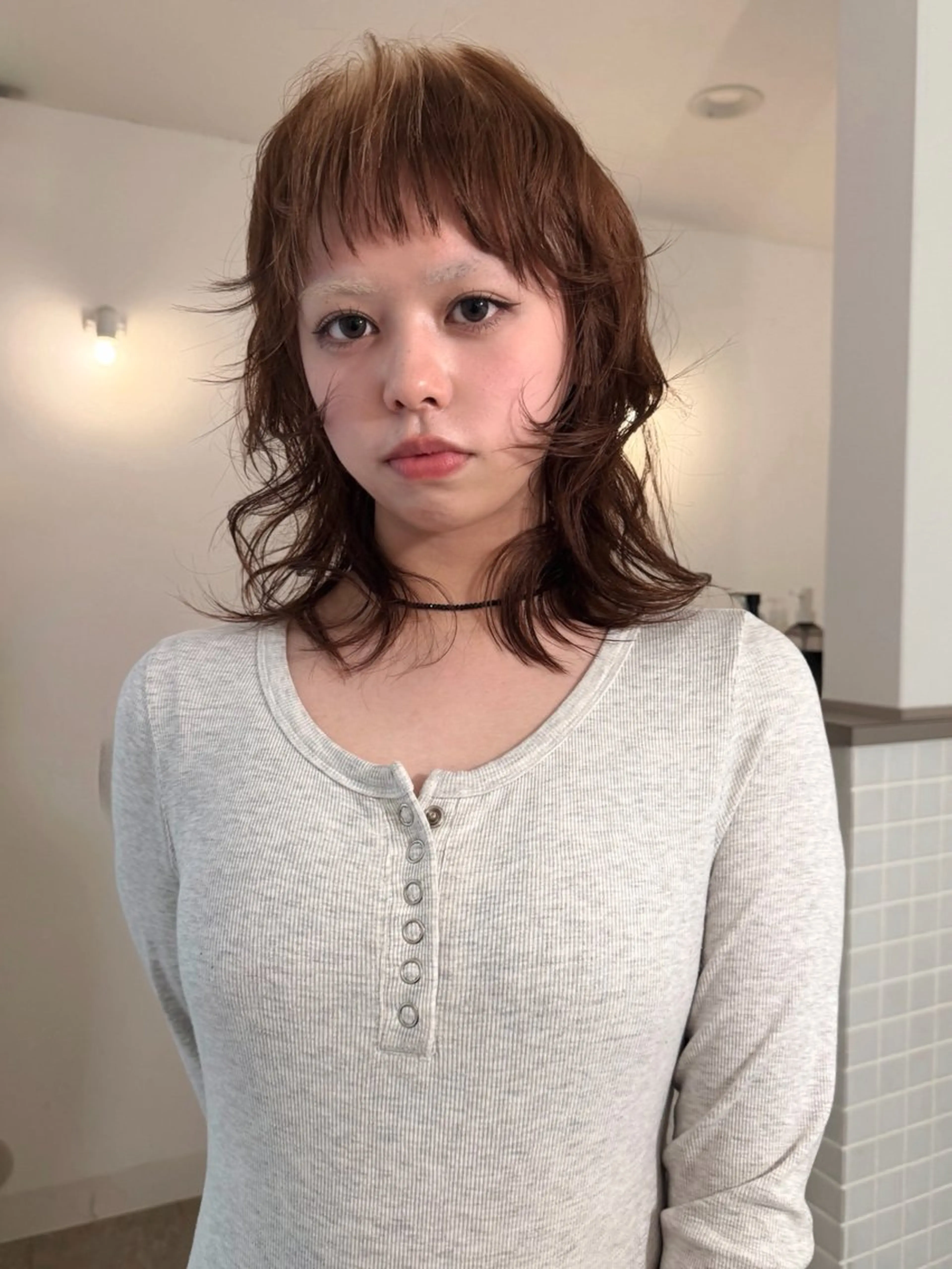 ミディアム カラー カット ヘアカラー トリートメント ブリーチ/レイヤー Kaito🐩/栄のヘアスタイル