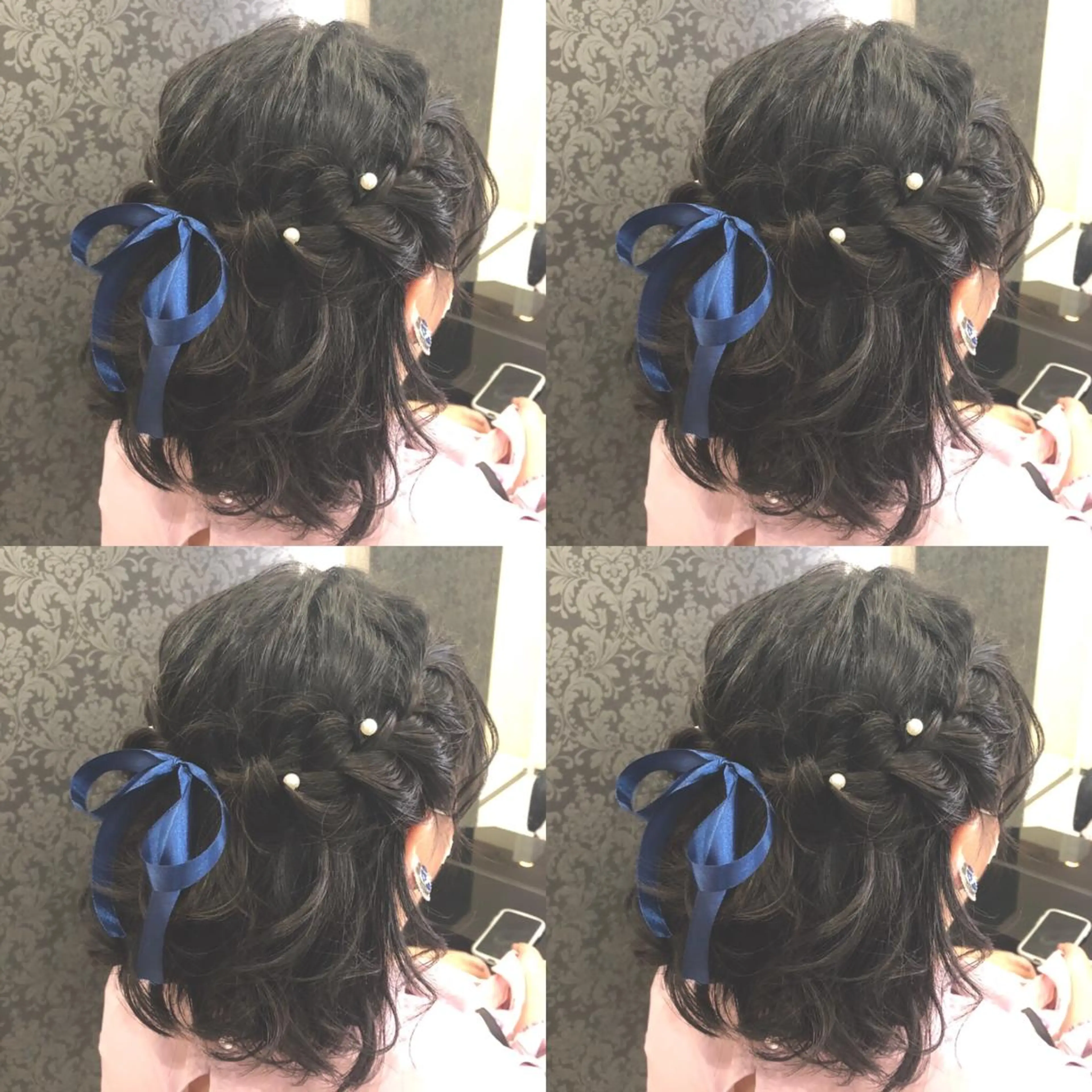 ミディアム ヘアアレンジ ハーフアップ ヘアセット 🌷MAYU 🌷のヘアスタイル