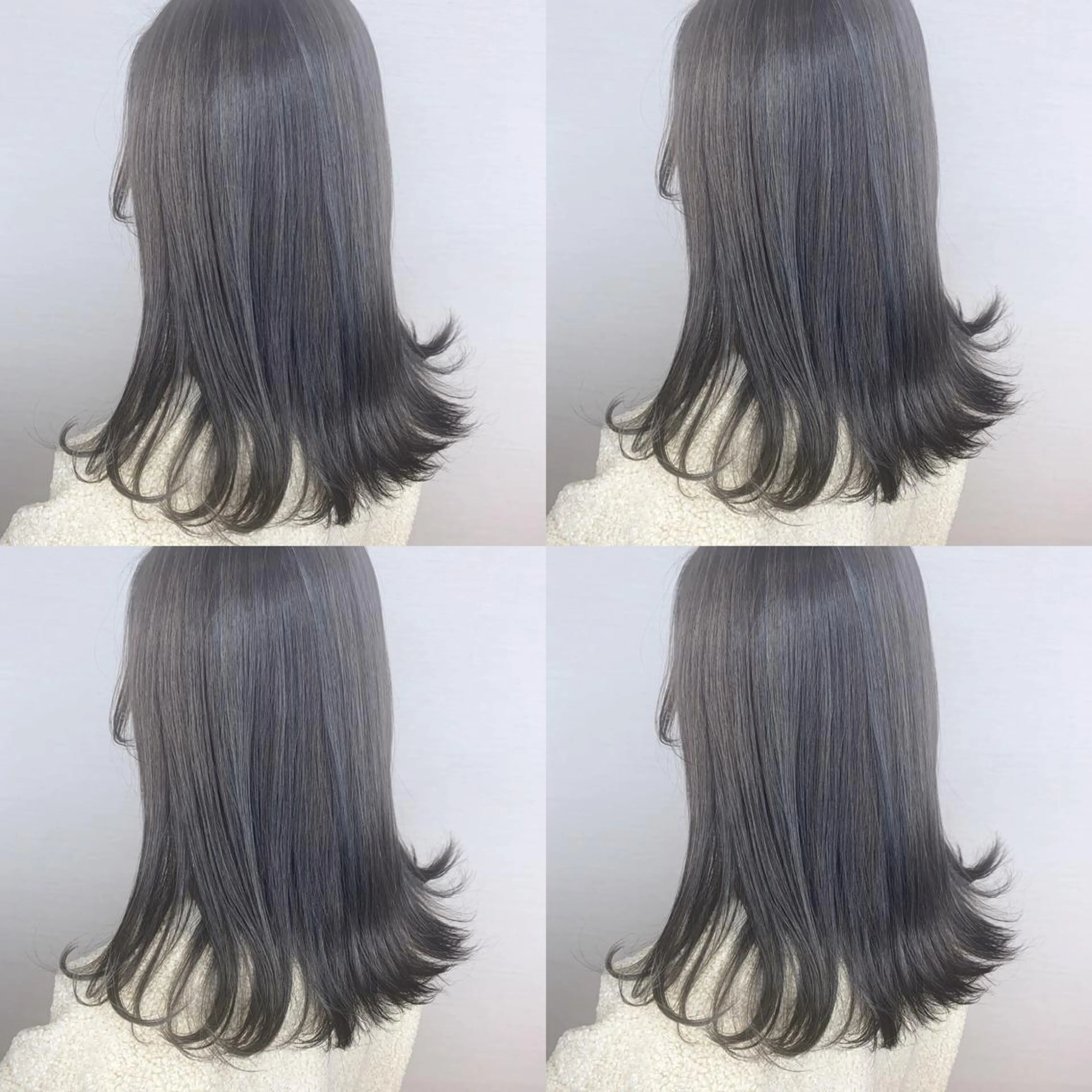 セミロング カラー 韓国レイヤーカット/ ダブルカラーのヘアスタイル