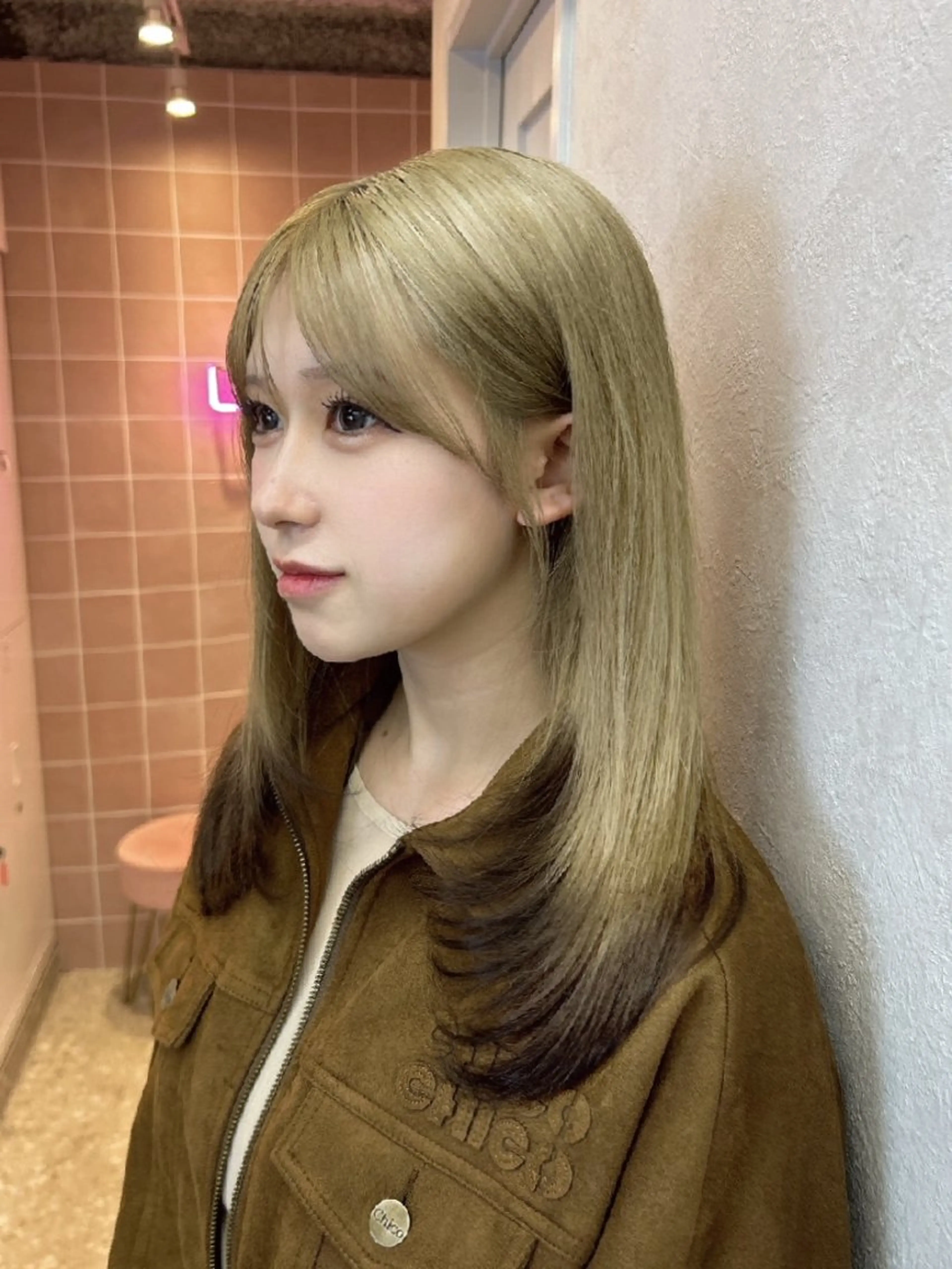 セミロング ヘアカラー トリートメント 新宿/韓国レイヤー/ 髪質改善/ 佐藤のヘアスタイル