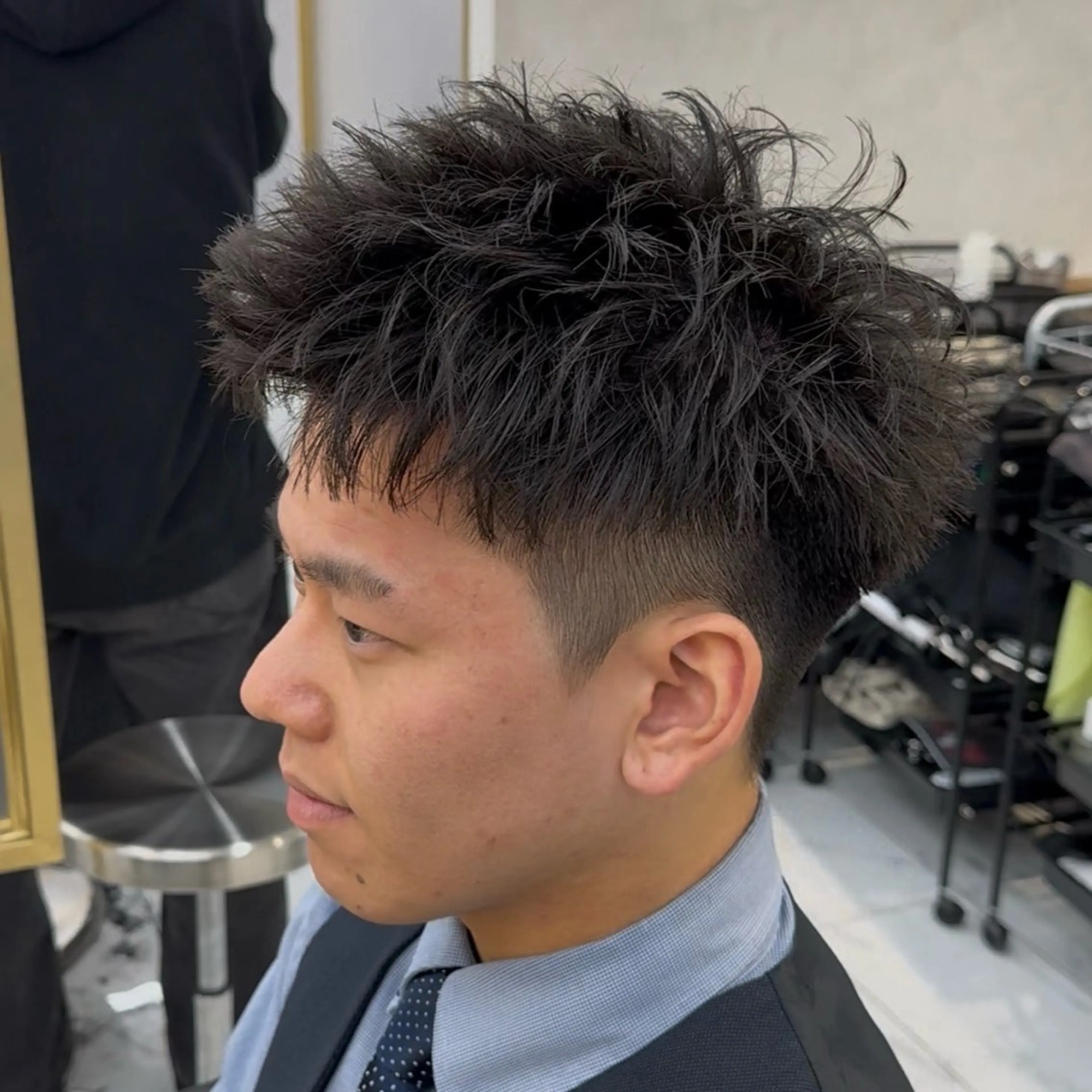 パーマ メンズ フェザーパーマ カルマパーマ メンズパーマ スペインカール スパイキーショート 渋谷メンズパーマ🌀 大人ヘア/くりのヘアスタイル