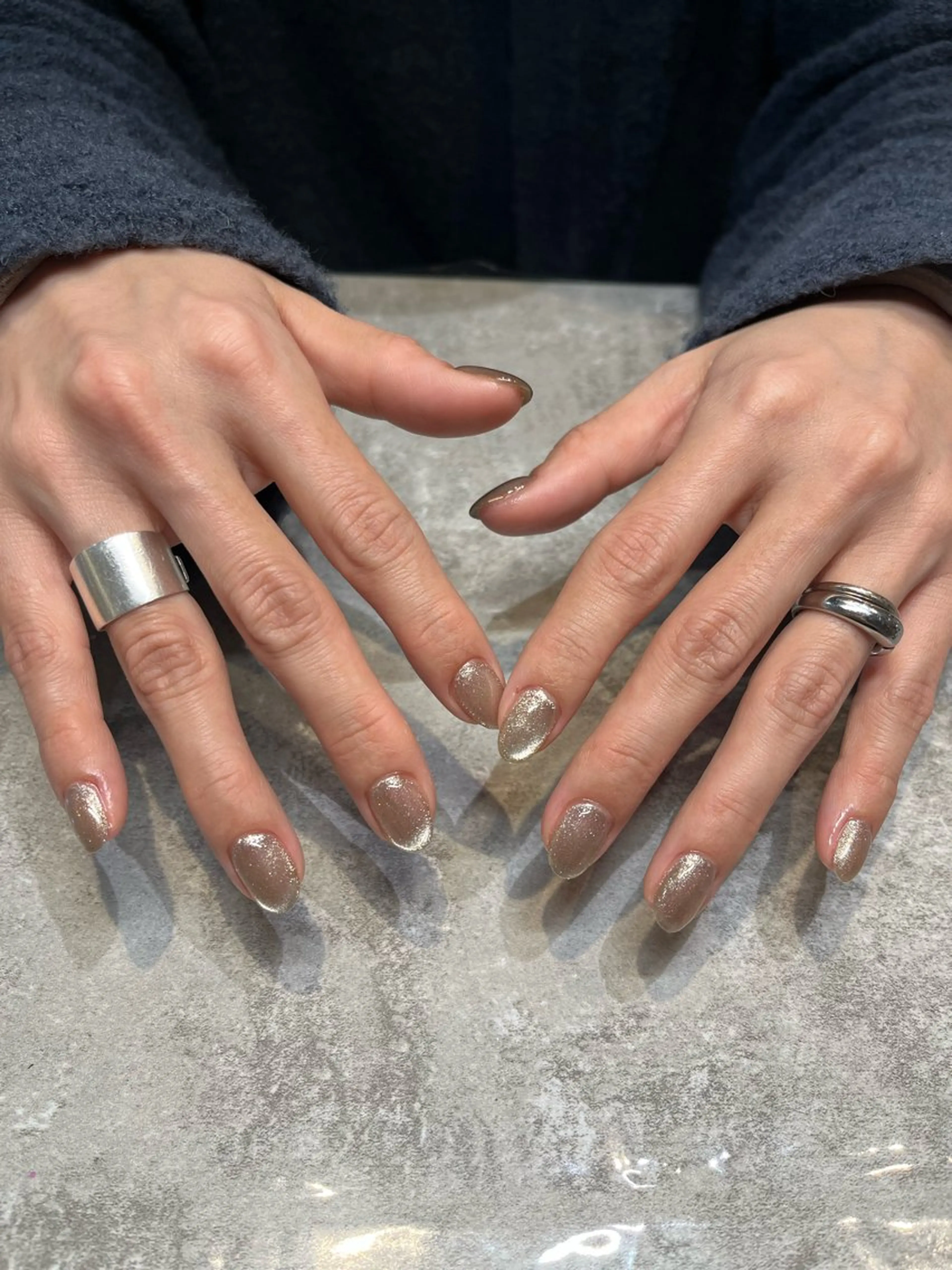 (オフあり）【ハンドネイル】ワンカラー💅🏻マグネット🧲やフラッシュも🉑の写真