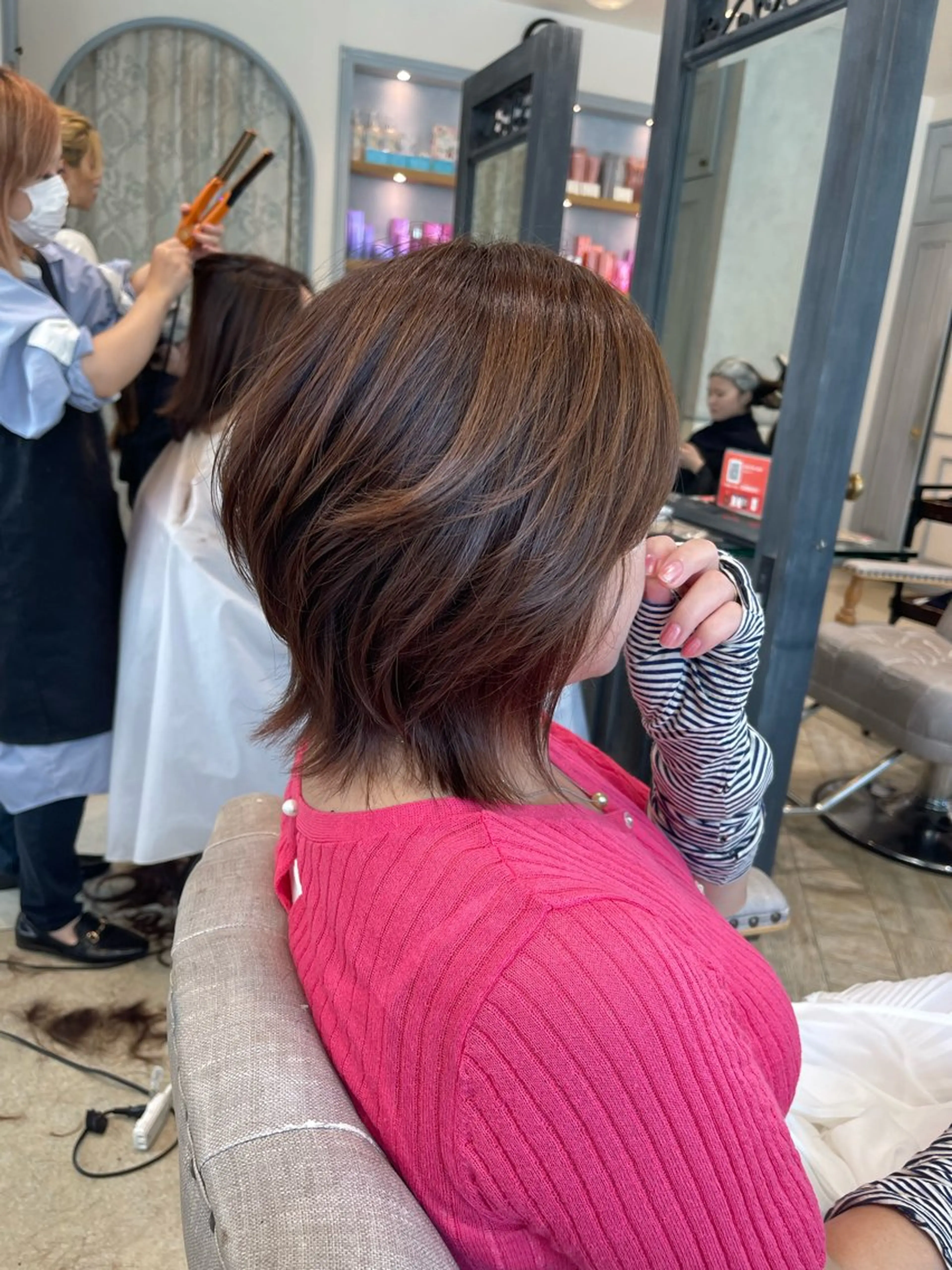 ミディアム カラー レイヤーカット カット ヘアカラー トリートメント ショート/ボブ アンドウ☺︎のヘアスタイル