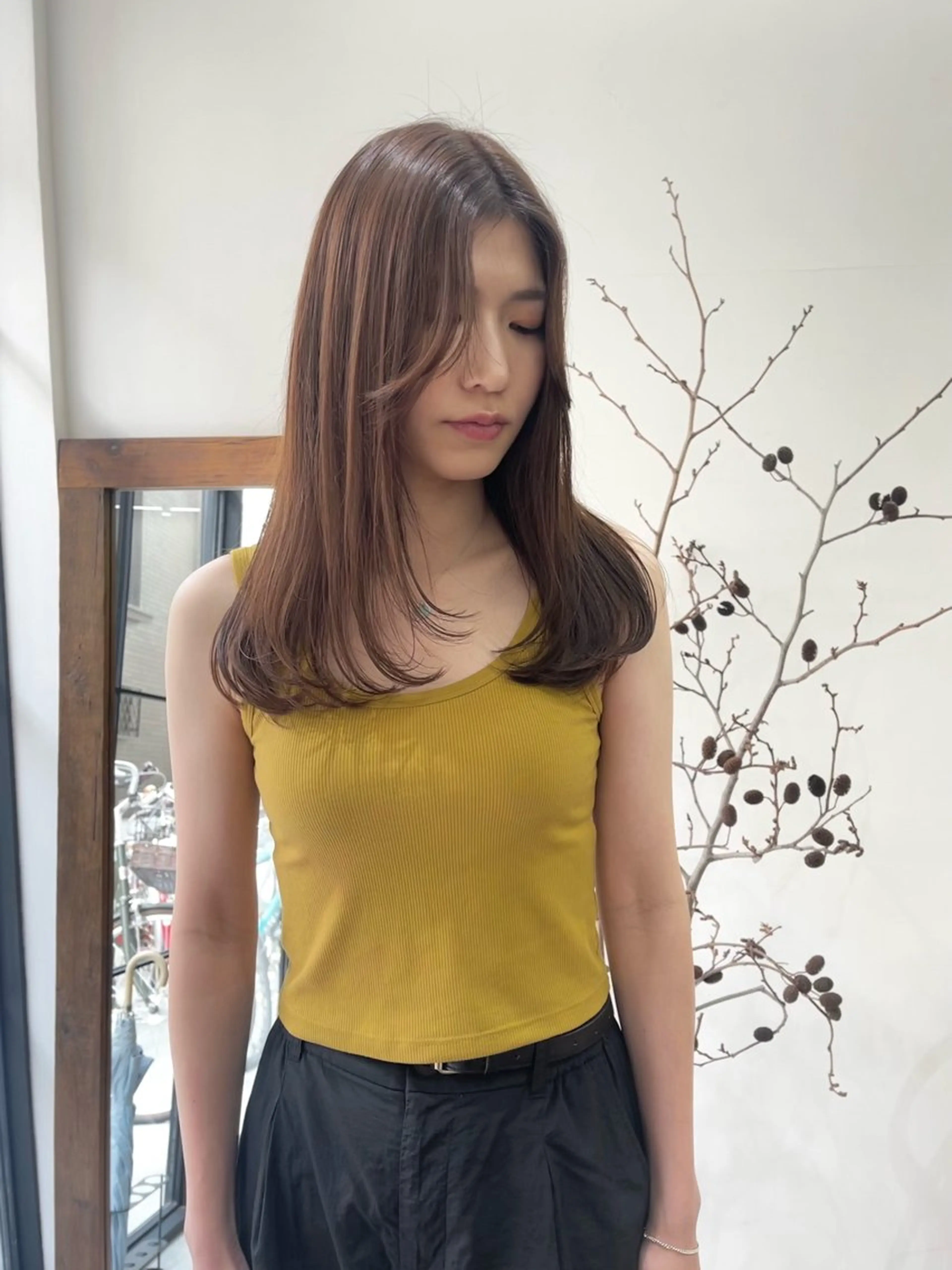 セミロング カラー ヘアアレンジ esu西梅田所属・ena/ブリーチなし 透明感・レイヤー🎀のヘアスタイル